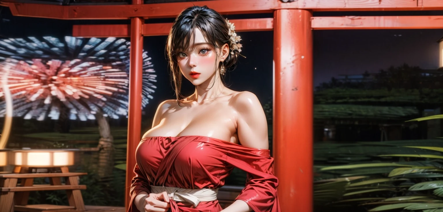 delicated best quality ,masterpiece, illustration, an extremely delicate and beautiful, extremely detailed ,CG ,unity ,8k wallpaper, Amazing, finely detail, masterpiece,best quality,official art,extremely detailed CG unity 8k wallpaper,absurdres, incredibly absurdres, huge filesize , ultra-detailed, highres, extremely detailed,beautiful detailed girl, extremely detailed eyes and face, beautiful detailed eyes,light on face,1girl, (Super realistic), (((green hair))), , (blue eyes), (high bun with brooch
), ((jewelry)), (((describe the arm in detail))), (((Super boobs))), ((sagging breasts)), ((Plump body)), (Big breasts), ((Plump boobs)),, (detailed description of hair), ((upper body)), (Bare shoulder), ((collarbone)), (off shoulder), (Shiny skin), (detailed description of face), (Extremely detailed description of the eyes), (detailed description of body), (white and translucent skin), peerless beauty, (extreme beauty), (red lips), (shy ), (seductive smile), ((facing the viewer)), ((facing)), (((sexy lace lingerie))), (((cherry blossom))), (falling petal), (She sits gracefully by the tranquil cherry blossom lake, moonlight), the water surface is reflective, (any pose), (((soaked))), ((There is a lot of water on the body))