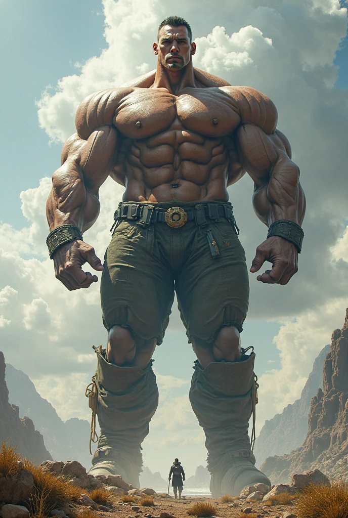 Super muscular handsome man with 230kgs and 3M height ,In underwear