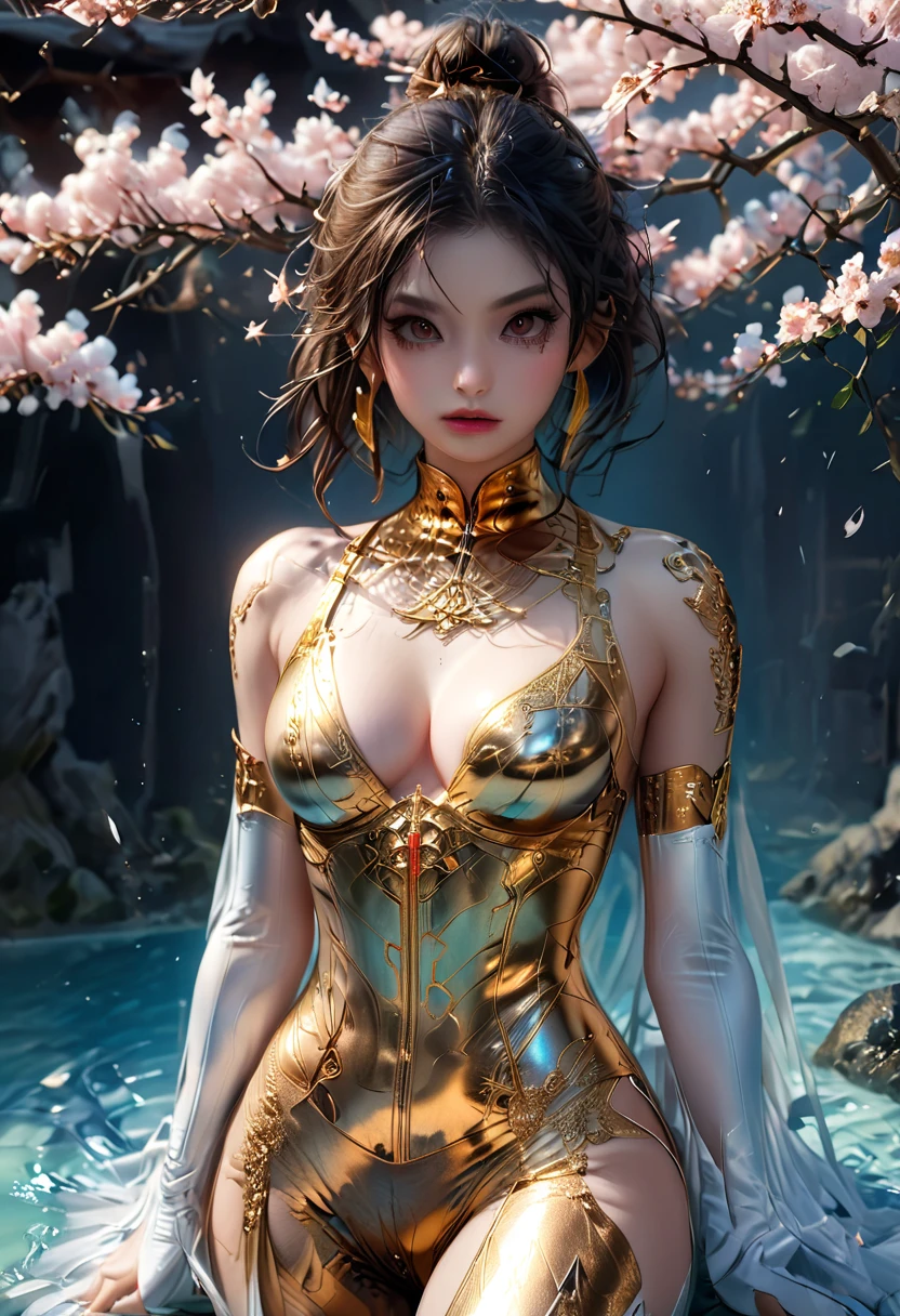 1female,35yo,huge tit,独奏,(Background with:bamboo forrest,lotuses,lotus flower,exteriors,Lotus pond) She has short black hair,standing on your feet,Sweat profusely,drenched all over the body,seen from the front, hair straight, mostly cloudy sky,(((tmasterpiece),(Very detailed CG unity 8K wallpaper),best qualtiy,cinmatic lighting,detailed back ground,beatiful detailed eyes,Bright pupils,Black eyes,(Very fine and beautiful),(Beautiful and detailed eye description),ultra - detailed,tmasterpiece,)),facing at camera,A high resolution,ultra - detailed),revealing breasts,Bare genitalia, Bulge,legs are open,Raised sexy,Camel toes,Flushed complexion,Open-mouthed,frontage,Supergirl(Wearing:Transparent sexy kimono,Gold wire embroidery,Superman uniform,Iron Man uniform,Armour,cyber punk style,nakeness,Bare breasts,Bare lower body)