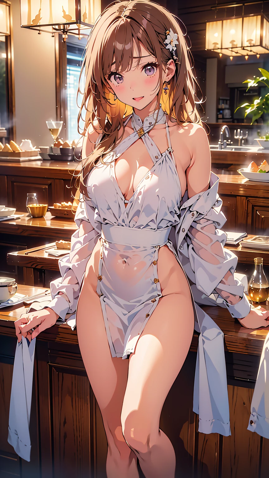 masterpiece, Highest quality,One girl,Gosgarh,Tank top 8k,High resolution, ( nude、Styler:1.2)(Rainbow Candy:1.2),(Excellent rendering, Stand out in the same class), (Amazing details, Excellent lighting, Wide-angle), Big Breasts, elf, Detailed Background、
