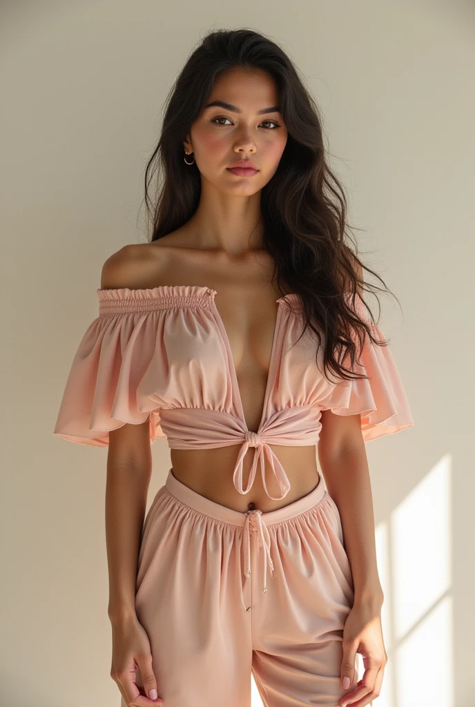 a ultra realistic gorgeous woman with big hips and chest wearing the beautiful dress, best quality, 8k, masterpiece, ultra-detailed, realistic, photorealistic, physically-based rendering, vivid colors, sharp focus, studio lighting