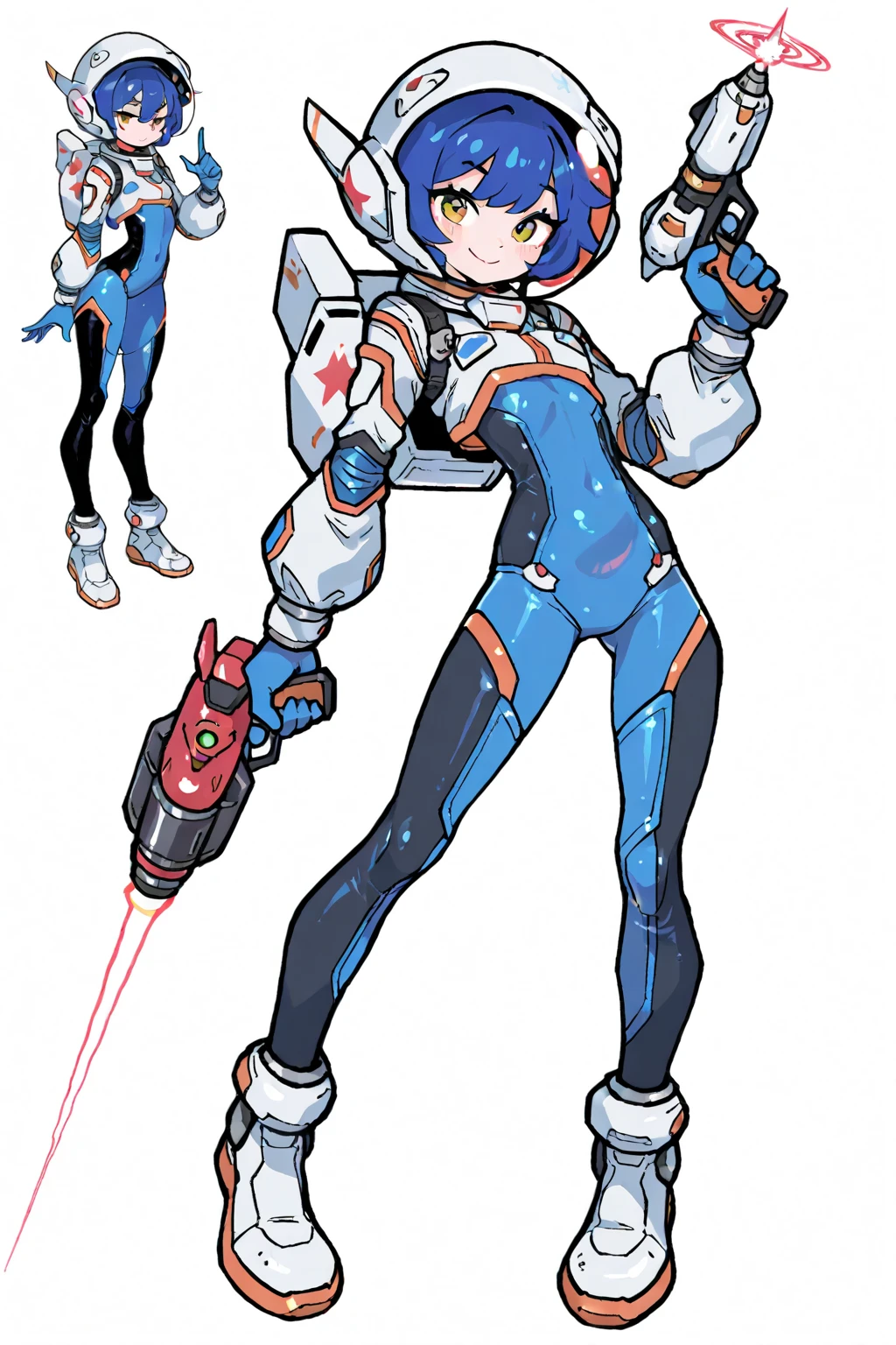 ((masterpiece)). ((best quality)), ((highres)), 1girl, solo, short hair, brown hair, purple eyes, (full body), standing, hands on hip, (sleeveless white and red leotard with yellow accents and star emblem embedded in chest area), (matching white gloves), ((bare legs)), superhero, tokyo city backdrop, matching boots, medium breasts, 20 age, ((full body photography:1.5)), ((Perfect Anatomy)), ((Perfect Hands)), ((super detailed)), ((perfect face)), ((High resolution)), ((concept art of character)), ((Character Design Sheet)), (Same role), (frontage), (Lateral face), (on back), ((three sided view)), ((multiple views)),