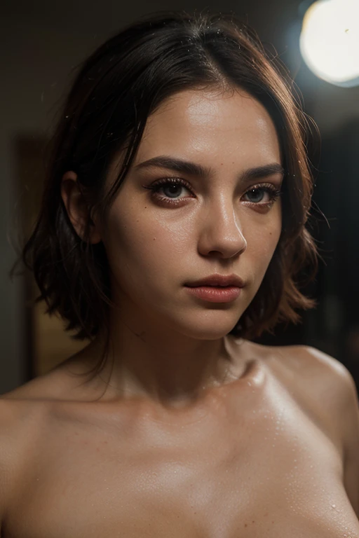 realistic high quality 3d render, 1girl, nude, curly hair, detailed face, beautiful eyes, detailed lips, detailed skin, detailed anatomy, studio lighting, dramatic lighting, cinematic, vibrant colors, natural skin tones, high detail, photorealistic, masterpiece