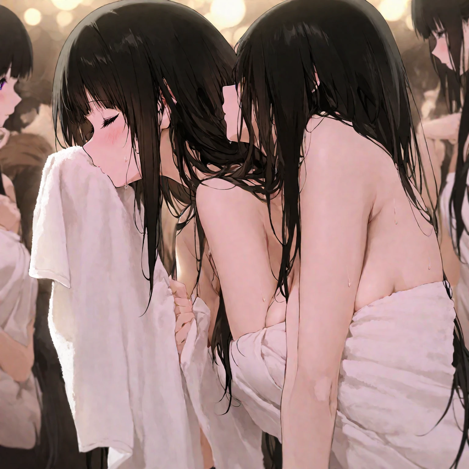 (((nsfw))),((((best quality)))),(((((((ultra detailed)))))))),(((megami magazine))),(((((((in small Private room))))))),(((black wall))),((((on the small black mat)))),(((((1loli))))),(((((petite))))),(((((large breasts))))),(((((nude))))),((((((sitting on chair)))))),(((((show off nipple))))),(((((Spread legs))))),(((((open legs))))),((((spread pussy)))),((((pussy juice)))),((((sweat)))),(((((steam))))),(((((arm up))))),(((((armpit))))),(((((hand in own hair)))))),((((very long straight hair)))),(((black hair))),((smile)),(happy),surprised,(afterglow),orgasm,((open mouth)),(((((cum on hair))))),(((((excessive cum))))),(((((cum in pussy))))),(((((cum drip))))),((((cum facial)))),((((cum on belly))))