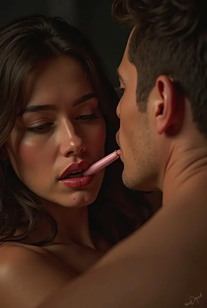 Amazing portrait of a young boy and a sweaty and soaked woman passionately making anal love , she want only to make a fantastic blowjob, ( strong cumshot in her face ), completly sucking the penis, their eyes closed in bed during night time and candles are lit , she is dressed in a long black dress and long black gloves, she came back from a funeral. But now a new men enter on the scene, he lifts the woman's skirt and penetrates her anally