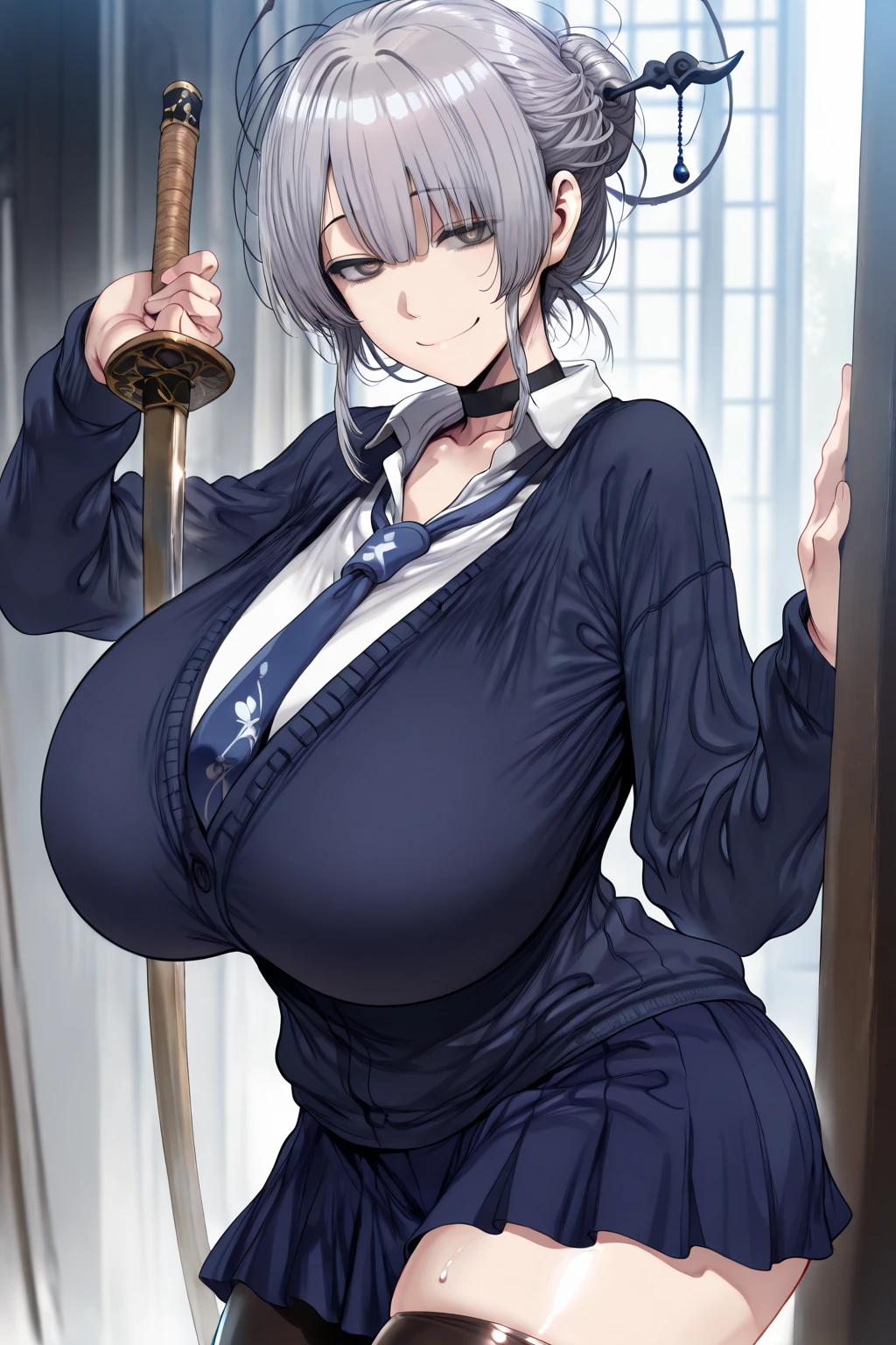 (masterpiece, high quality, 最high quality, Detailed, DetailedCG, Shadows in the movie, Movie Scenes, Beautiful attention to detail, Super Resolution, Depth of written boundary), Looking at the audience, Look down, (Blushing facial expression:1.2), (Angry expression:1.2), (Erotic expressions:1.0), blue eyes, Silver Hair, Gray Hair, short hair, Five Fingers, Good composition, Curvy, (kimono:1.0), (Short skirt), (Camel Toe), Thick thighs, thick, Large Breasts, Huge breasts,(masterpiece, high quality, 最high quality, Detailed, DetailedCG, Shadows in the movie, Movie Scenes, Beautiful attention to detail, Super Resolution, Depth of written boundary), Looking at the audience, Look down, (Blushing facial expression:1.2), (Angry expression:1.2), (Erotic expressions:1.0), blue eyes, Silver Hair, Gray Hair, short hair, Five Fingers, Good composition, Curvy, (kimono:1.0), (Short skirt), (Camel Toe), Thick thighs, thick, Large Breasts, Huge breasts.,Knee-high socks、Long gloves,Knee-high socks、Long gloves