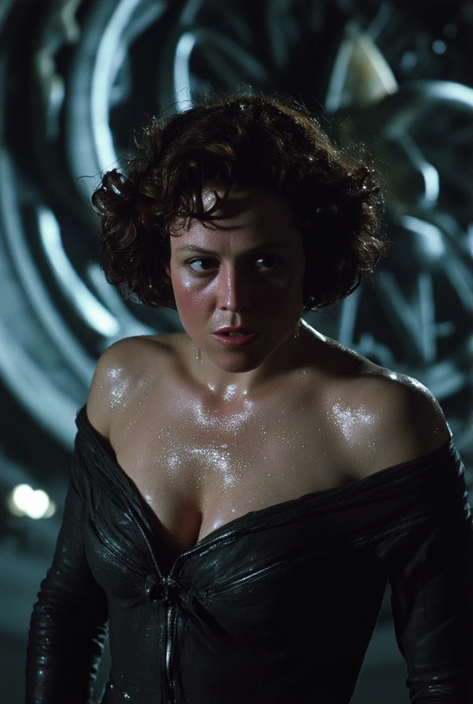 Sci Fi Horror terrified Paula patton as a scientist working on Haunted Space Ship photography, natural light, photorealism, cinematic rendering, ray tracing, the highest quality, the highest detail, Cinematic, Third-Person View, Blur Effect, Long Exposure, 8K, Ultra-HD, Natural Lighting, Moody Lighting, Cinematic Lighting