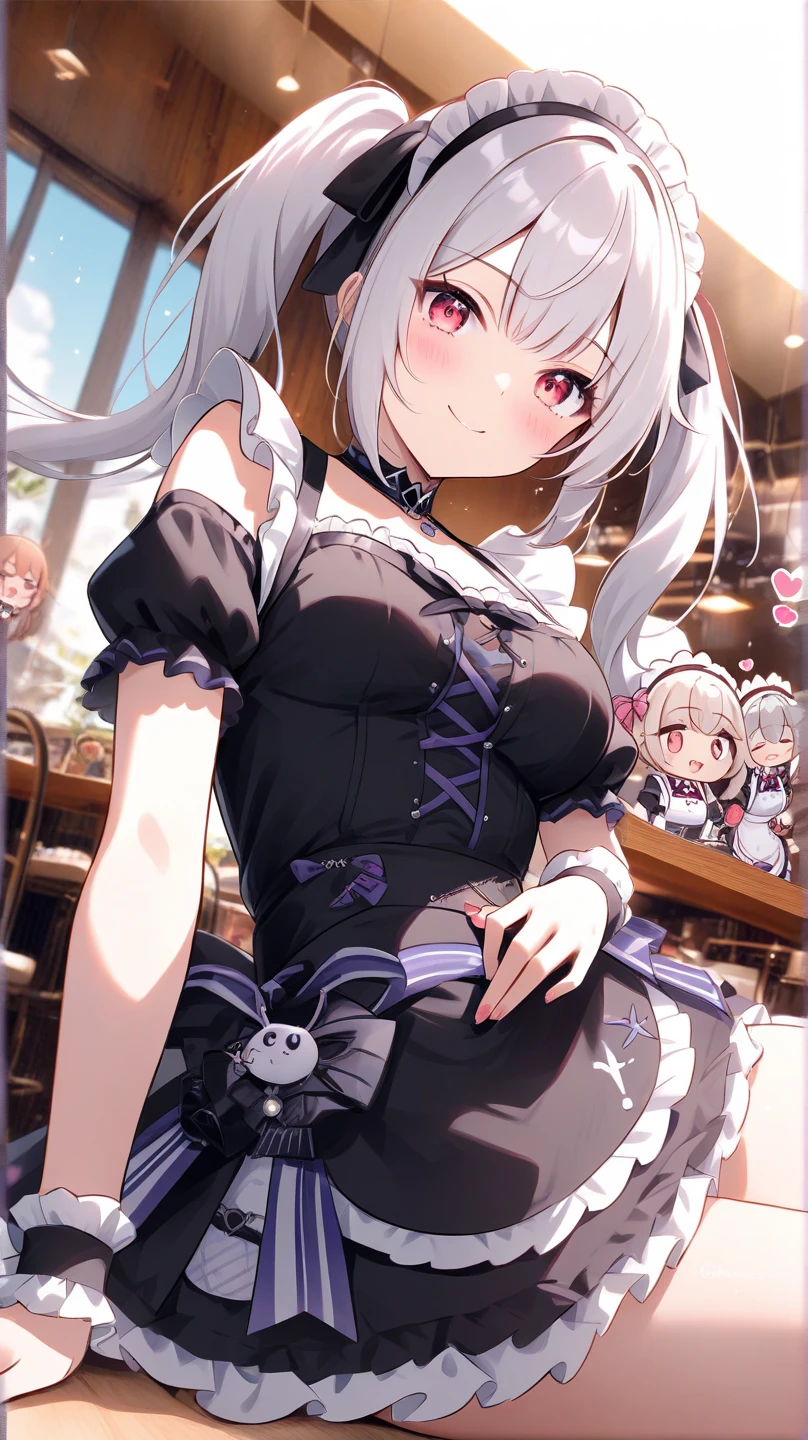 tmasterpiece,Best quality at best,highers,1girll,beauitful face,face_Focus,(Large breasts),(NSFW)ssmile,White hair