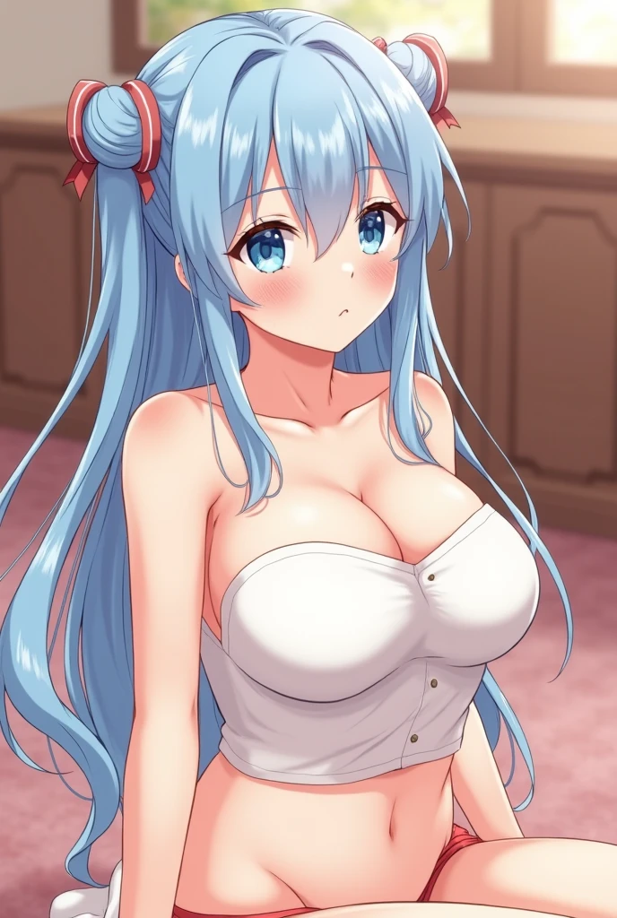 (masterpiece, best quality), 1girl,      <lora:ã­ã¥ã¢ãã¥ã¼ãã£ Cure Beauty (Smile Pretty Cure):0.8> beauty_a, long hair, blue eyes, blue hair, sidelocks, big breasts,, tiara, choker, cure beauty costume,