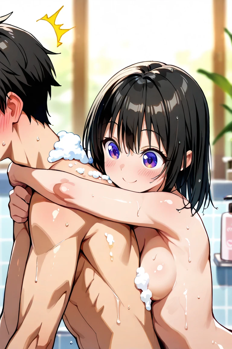 nsfw,(2old mens),(((1girl))),nude,(((gangbang))),(((((double penetration))))),hug,vaginal penis,anal penis,,on bed,from side,fellatio,japanese girl, small breasts, blackhair,medium hair,ponytail, black eyes,embarrassed,, best quality, amazing quality, very aesthetic, absurdres,