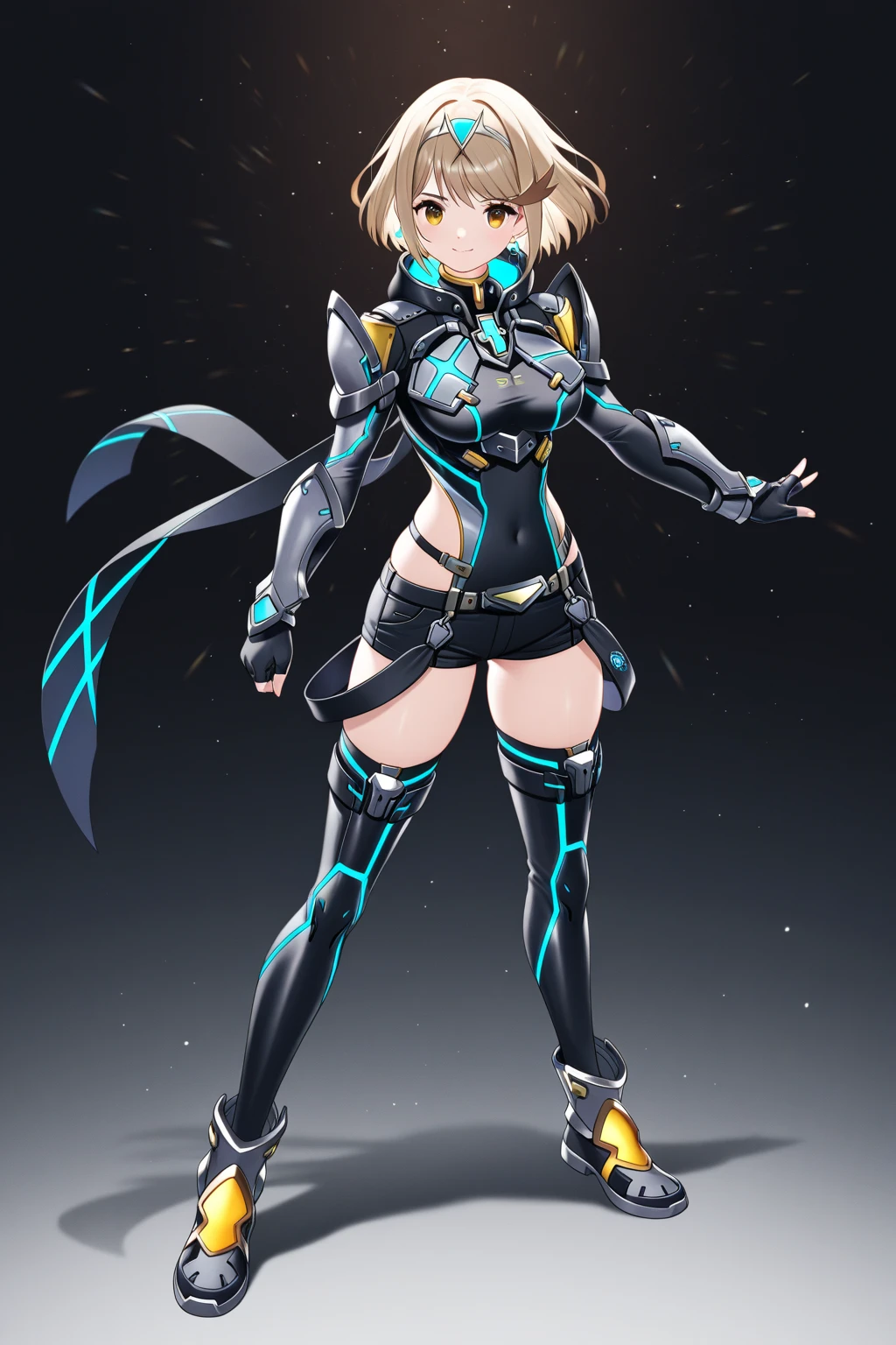 a close up of a woman in a costume holding a scythe, female, katana zero video game character, cyber suit, clothed in cyber armour, cyber fight armor, rogue anime girl, shy blush, wearing a , highheels, fullbodyshot, model pose, chocker, , big , big thighs, toned body, detailed , anatomically correct, highcut leotard, highleg leotard, twin braids, braided hair, glossy lipstick, yellow eyes, highleg, g-string leotard, full body shot, high_res, high tension, stretched fabric, wedge, high_resolution, very_detailed, , masterpiece, best quality, absurdres, highres, 4k, ray tracing, intricate details, highly detailed, , huge , full_body, ultra , very high detail, detailed clothing, detailed textures, full body in shot, color harmony, pleasent colors, vibrant, cat earphones, yellow painted fingernails, yellow nailpolish, makeup, mascara, eyeliner, blue eyeshadow
