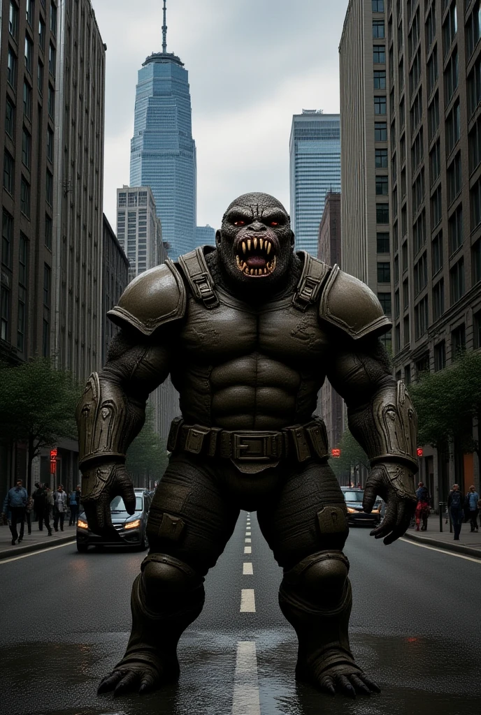 cinematic photo The monster in the city of New York   35mm photograph, film, bokeh,  professional, 4k, highly detailed