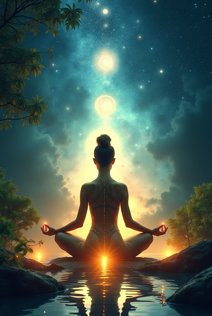 Create a masterpiece thumbnail for the topic what is meditation and how to do it and further more in hindi and english combination