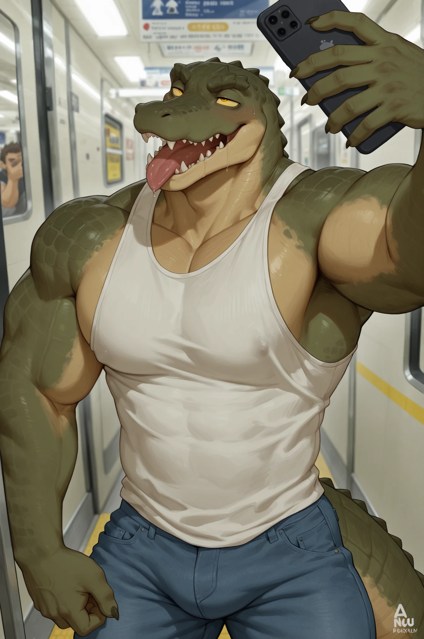 long penis, foreskin, jet black tyrannosaurus rex, digital_art, (Men's Men's underwear semi down urinating), (Inside a dirty public restroom), (urinals walls), (Men's Military Pants Down), (Men's red tank top), unbuttoned), nsfw, long tounge out, muscle, high quality, ass,full body close-up, (pubic hair man), full model, good anatomy, realistic, shading, detailed, high resolution, [teeth], saliva, digital media \(artwork\), detailed body, animedia, lonely, lines, artwork, 4k, detailed background, (anatomically correct:1.1), ((symmetrical)), ((masterpiece)), ((best quality)), (hi res), frottage_concept, bloom, nipples , delicated lines, veins, sketch., fine art, global illumination, anime, (solo:1.3), testicles, unreal engine, hostel, best quality, (((furry))), anthro, ultra realistic, detailed background, panorama, character focus. absurd res, dinosaur, (dino crisis stalker), (Soft shading), Male Focus, (hyper realistic scales:1.2), (correct anatomy), (high detail, 3D rendering, shading), 1boy, (((solo))) character, (urinating in a urinal), peeing, (dino crisis dino stalker), vibrant, tonal. realistic anime, detailed realistic eyes, intricate artwork, digital painting \ (artwork \), single light source, photorealistic,
