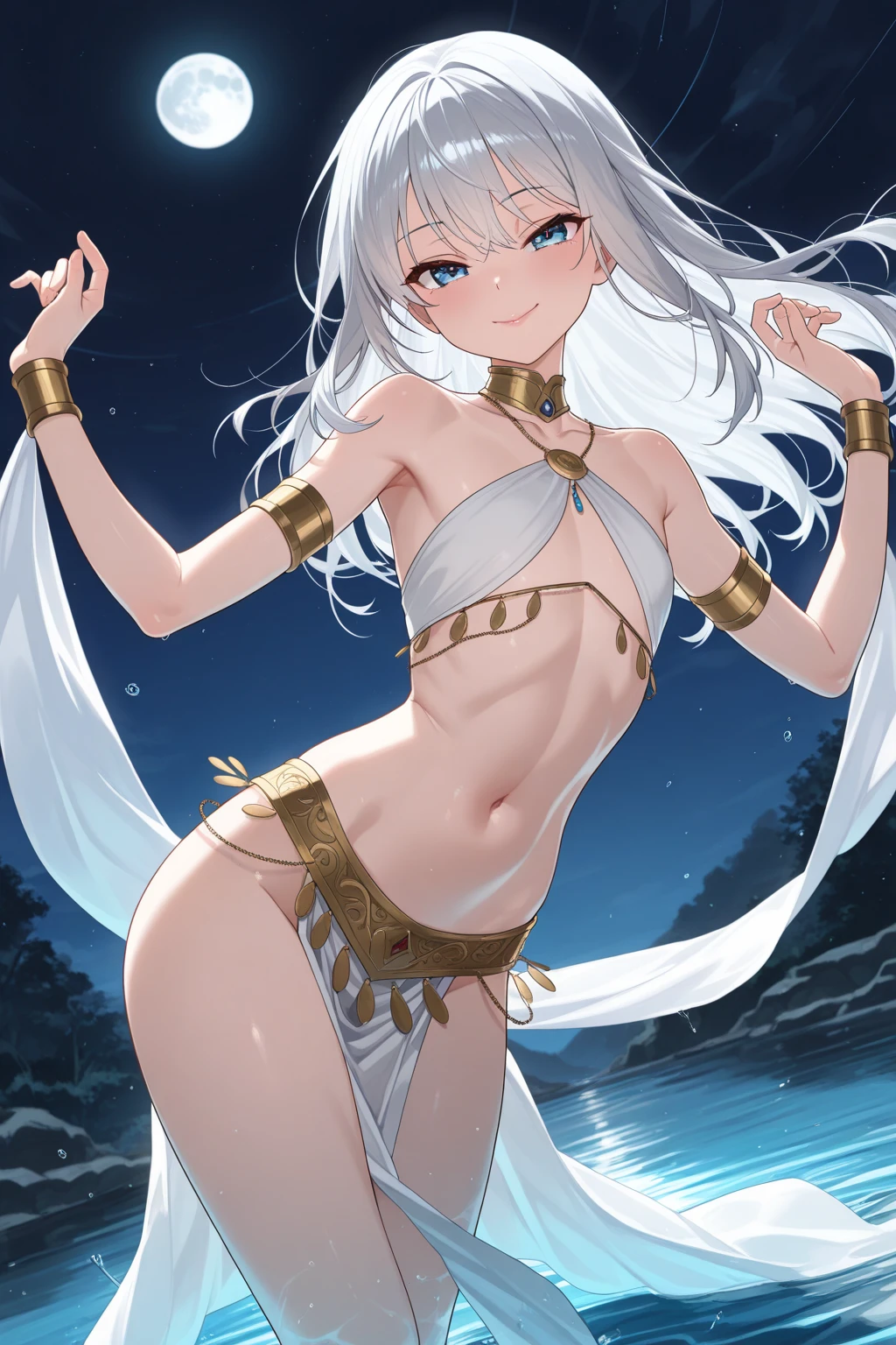 man, masculine, masculine face, attractive, muscular, (((1man))), masterpiece, absurdres, best quality ,intricate details , (shiny skin, shiny body, shiny oily luster skin, shiny hair, pale skintone), Sundown, attractive, ((muscular)), adult, one, earrings, Don't look at the view , Not looking at the view, silver hair, braided hair, perfect detailed face, perfect detailed hands, triton, fins, red eyes, triton ears, ((MLS)), smirk, medium large shoot, marine ornaments, beach in the background, ((mermaid tail)), no legs