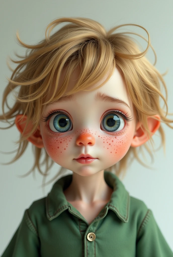 Tall thin boy curly hair light eyes