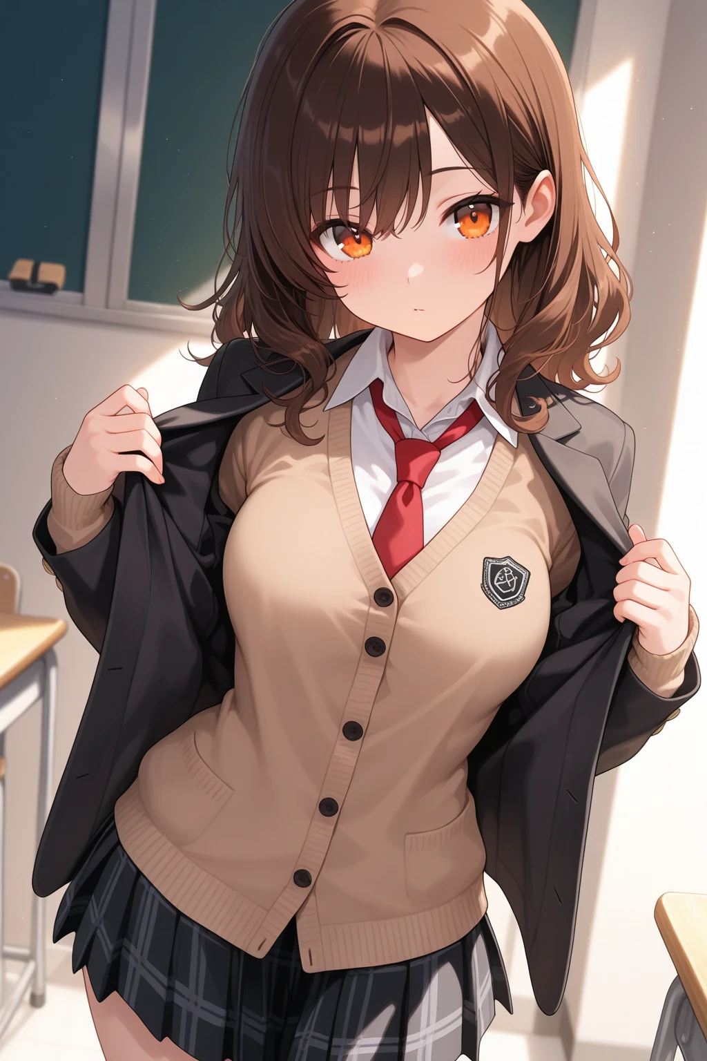 Highest quality, Soft Light, Ultra-high resolution,People Girls, alone, sexy, (Ecstatic face), (Brown eyes), Beautiful face in every detail,(High resolution detail of human skin texture), (Brown twin tails), break,Blazer uniform,bra,(Fellatio gestures:1.2), (Open your mouth:1.2),tongue,(Sweat:1.5),Sigh,Pleated skirt,panties,Crossing your legs,Saliva dripping from the mouth,Spread your legs,My leg is being grabbed,Half naked