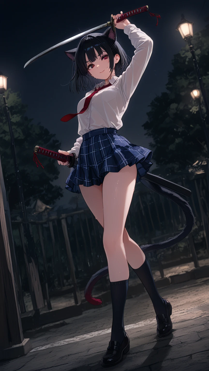 highest quality、one girl,15 years old、high school student、full body figure、very big boobs,big ,perfect 5-fingered hands、Shiranui Mizuki、Water City does not know fire、shy face、perfect thing、big breasts、two perfect arms、two perfect legs、detailed description、small details、detailed face、white skin、Voluptuous legs、erotic pose、long hair、 green shirt, serafuku, white neckerchief, long sleeves, pleated skirt, black skirt, black thighhighs, loafers、school uniform、uniform、mini skirt、black panties、Black Panties、Skirt flip、lift skirt、turn around、look back、Pose that emphasizes the buttocks
