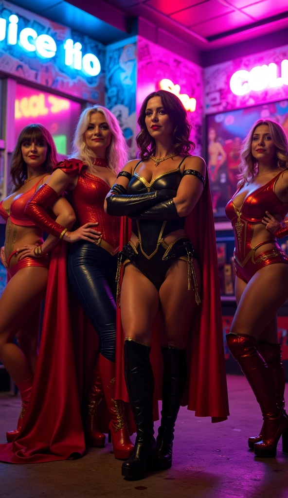 [basety style|seviechan style|abbe bi style|cherrmous style|anime|othalama style], extremely detailed, amazing, fine detail, absurdres, Masterpiece,ultra high res, Stunning, Symetrical, (Three Women:1.3), (Three_Beautiful_Milf_Women_Queens), (Athletic_Thicc_Body_ABS), (Suntan-Dark_Skin), (Gorgeous_Very_Long_Giant_Curly_Hair_Colored_Iridescent_Multiverse_Fluid_Effects:1.3), (high detailed Skin:1.3), (fleshy luscious lips), (Cleft_Chin), (hollywood lips, wide jaw line, wide lips, narrow beautiful nose, (highly detailed women), extremely detailed eyes and face, iridescent iris, nose stud, (Perfect_Hands), detailed clothes, naughty face, looking at viewer, (wearing Egyptian Ethereal Jewels Bikini iridescent and bracelets and Tiara and Cloak with Isometric Intricate Multiverse Effects), Sexy Pose, (on Futuristic Intricate Luxury Palace in Space), (Aura of power energy:1.3), Cinematic-Light, (nikon d850 film stock photograph 4 kodak portra 400 camera f1.6 lens rich colors hyper realistic lifelike texture dramatic lighting)