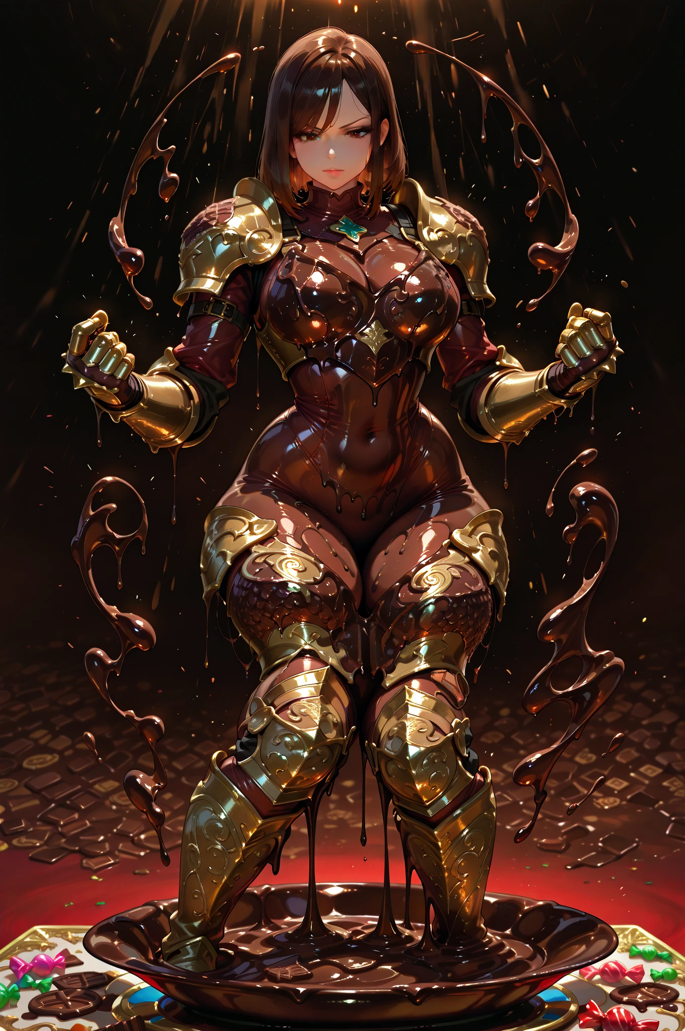 ((3d render:1.7)), 8k ((above view:1.3)), ((full body view))(large eyes:1.3), defined cheekbones, looking back, ((the pit style:1.4))((sleek dark red bodysuit:1.6)) ((intricate gold glowing lace details:1.6))detailed face:1.5), blue skin,(puffy lips:1.5) (blue skin:1.6), ((bald woman:1.7)), ((skinhead)), ((sexy pose)),(Muscular:1.5), ((gigantic breasts:1.5)), )highly detailed, Volumetric lighting, baroque oil painting by Greg Rutkowski, Artgerm, WLOP, dynamic angle,((intricate neon lines on bodysuit:1.3)), majestic, digital photography, best shadow, light particles, art by artgerm and ruan jia and greg rutkowski, ((gold shoulder pads:1.6)), (masterpiece), sidelighting, intricate details, (((red color palette))),(((on knees on top of pedestal)))