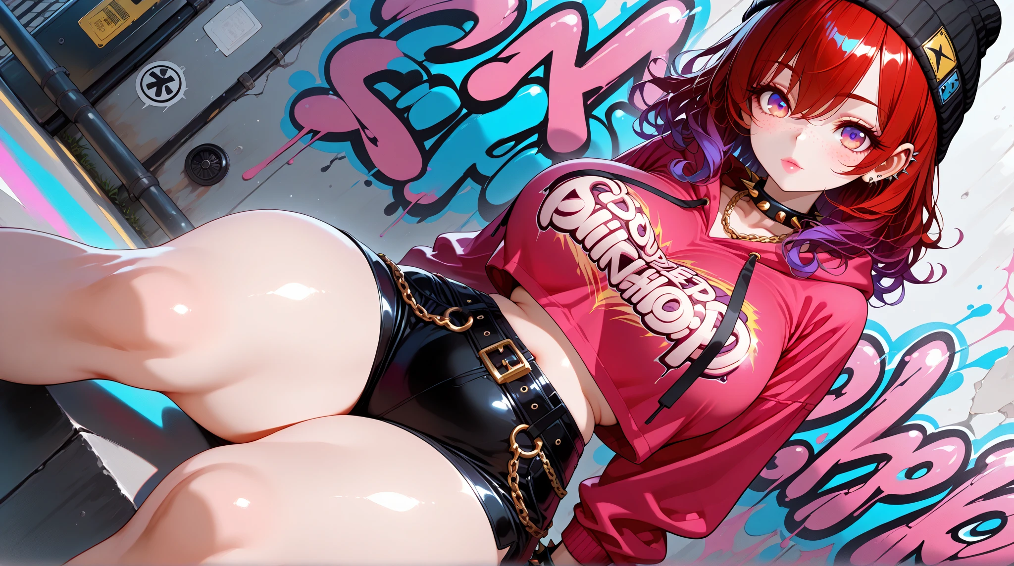 High-resolution images, Atmospheric perspective, 8K, Very detailed, Accurate, Highest quality, Anime Background, 1 female, at last, (Ecstasy face), Big Breasts、Big Breasts、Pink nipples、(Droopy eyes), (blush), ((sleepy)), ((precisely designed, Luxurious and colorful shorts for adults, panties High-resolution images, Drawing pants with extreme precision)), ((Showing panties)), ((She has pubic hair, Pubic hair sticking out of pants), (Spread your legs, Please put your feet up) Open your mouth, (shirt, (Swollen areola)), ((Thin thighs, Thin legs)), pantyhose, Earrings, Simple Necklace, Straddle, Masturbation, (Strange pose), ((Orgasm moment)), (Angle from below), Put your hair up, (Straddle to hit panties on a exposed thin pipe for Masturbation), Factory Clerk, Uniform jacket, Nameplate, At the factory,It has been violated、Insert、Tentacles、Nipples are visible、