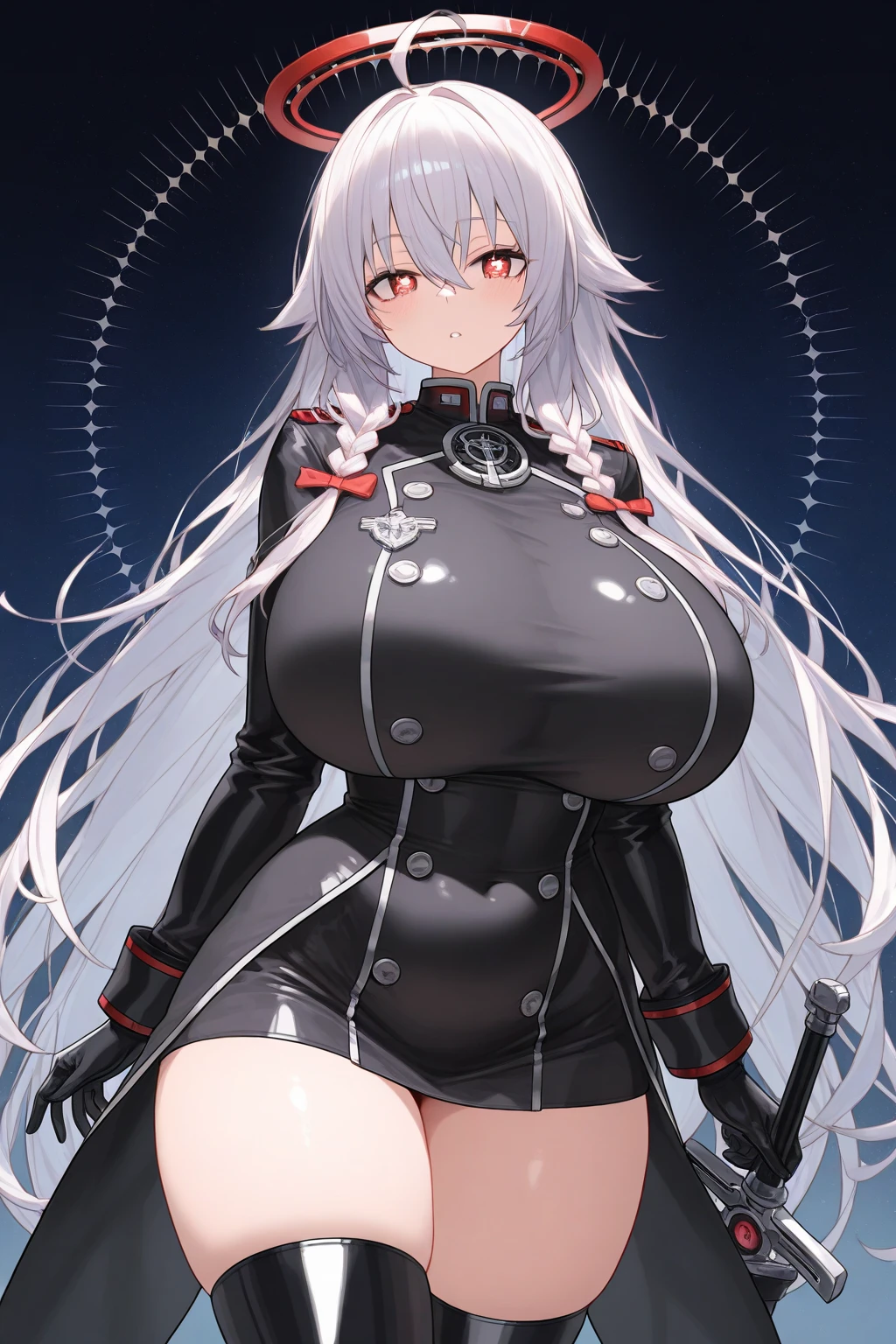 extremely detailed, masterpiece, high resolution, black , deep sharp red eyes, sharp face, cold, beautiful, long white hair, sexy face, curvy figureblack , deep sharp red eyes, sharp face, cold, beautiful, long white hair, sexy face, curvy figure