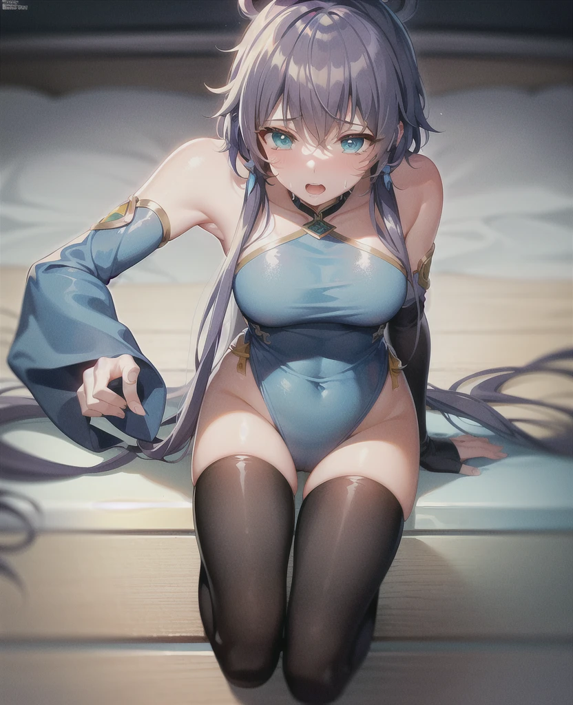 masterpiece, best quality, beautiful art, high resolution, well formed hands, body and fingers, 1 woman, solo, Ganyu, goat horns, grown up, adult, big breasted, cleavage, full body, wearing a Bremerton kung Fu cruiser outfit, sexy and skimpy chinese dress , gorgeous legs and thighs, , ryona , in peril, she is slapped in the face and being beaten up by her opponent, knocked down, being slammed against the floor, receiving the impact of her opponent's attacks, closed eyes, screaming in pain and agony, ryona and perilous scene, bouncing breasts, weak and helpless, martial arts tournament on the beach