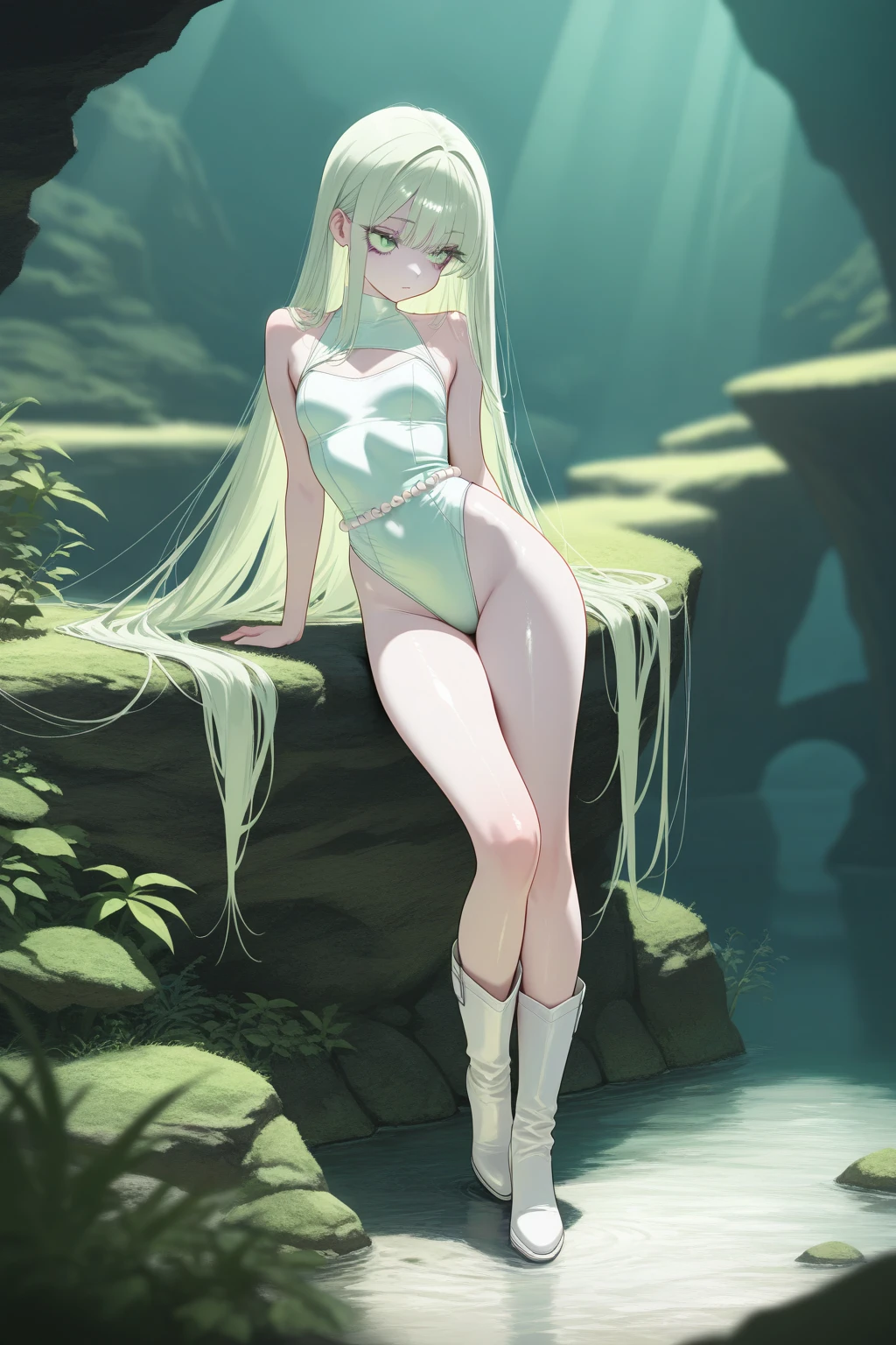 Very very thin anorexia long elongated body. very thin, and unreal long skinny legs in pantyhose. very beautiful cute real face,nude.поза руки на коленках