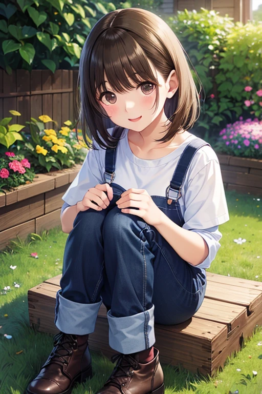 Nene Kasaki々、Shiny brown hair, short hair, Beautiful brown eyes、smile、Sparkling eyes, (fine grain)、Very fine eye、Highly detailed face, Highly detailed eyes,


(masterpiece:1.3, 最high quality, Ultra-high resolution, Super detailed), 

(high quality)，One girl，20-year-old，Baby Face，Oversized white printed t-shirt，Sandals，Summer Park，Summer vacation，(Playground equipment in the park)，smile，blush，At dusk，Beautiful sunset，sunflower，flower，bright，bright色，watercolor, Ghibli style，Bruises and gestures，