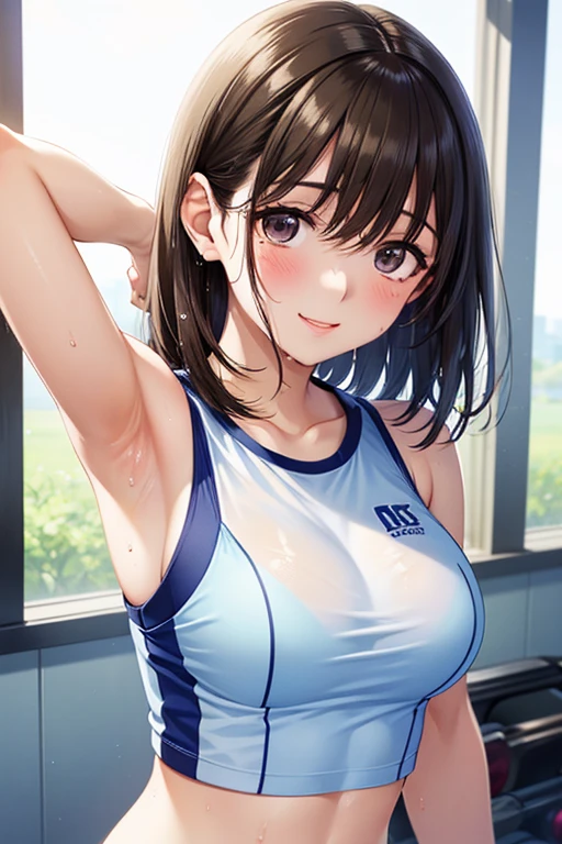 (((locker room:1.3))),(((Sports towel))), (((Changing room 1.3))),(((Uniforms hanging on hangers:1.3))),((Swimsuit change:1.7)),(((White one piece swimsuit))),Crying face,tears,Cute Face,Extreme close up of face,Shiny light brown and orange striped short hair,Perfect round face,iris,(hairpin、Floating Hair、),Big Breasts.Professional Lighting,Cinematic Light,(Tabletop,highest quality,Ultra-high resolution output images,) ,(8K quality),(Picture Mode Ultra HD),
