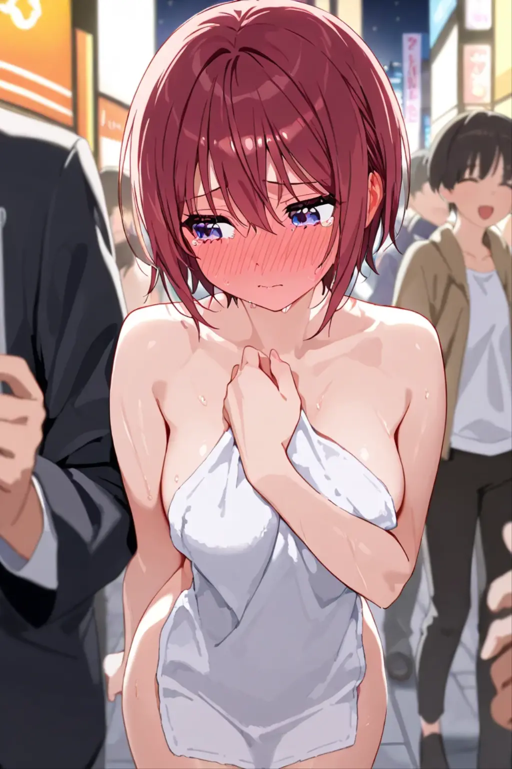 nsfw, 4boys and 1girl, {{{4boys, faceless male, gangbang, group sex, vaginal sex, handjob, grabbing another’s breast}}}, ,1girl ,idolmaster, {{{haruna kamijo}}}, (18yo,beautiful girl),((beautiful brown eyes)),(((beautiful black hair))), (((short hair))),(straight hair)),(((pink rim glasses:1.9))),(wet skin),(sweat),(steam),((flat chests, midium breasts),(slender),(pubic black hair:1.5), (crying smile), blush, open mouth, drooling, woman on top, (wet skin),(sweat),(steam),((flat chests, midium breasts),(slender),(pubic black hair:1.5),, cum in pussy, projectile cum}}}}}}}}}, {{{{{idol}}}}}, stage, cowboy shot, {{{best quality, very aesthetic, ultra-detailed, extremely detailed}}}, perfect anatomy}}}, {{{{{{{{{{game cg}}}}}}}}}}, interspecies, beautiful detailed, vector trace, 8k, insanely detailed and intricate,(wink,one eye closed),nsfw,(super fine illustration,8K CG wallpaper,best quality,extremely detailed,ultra high res,best aesthetic),(((cowboy shot,from front))),