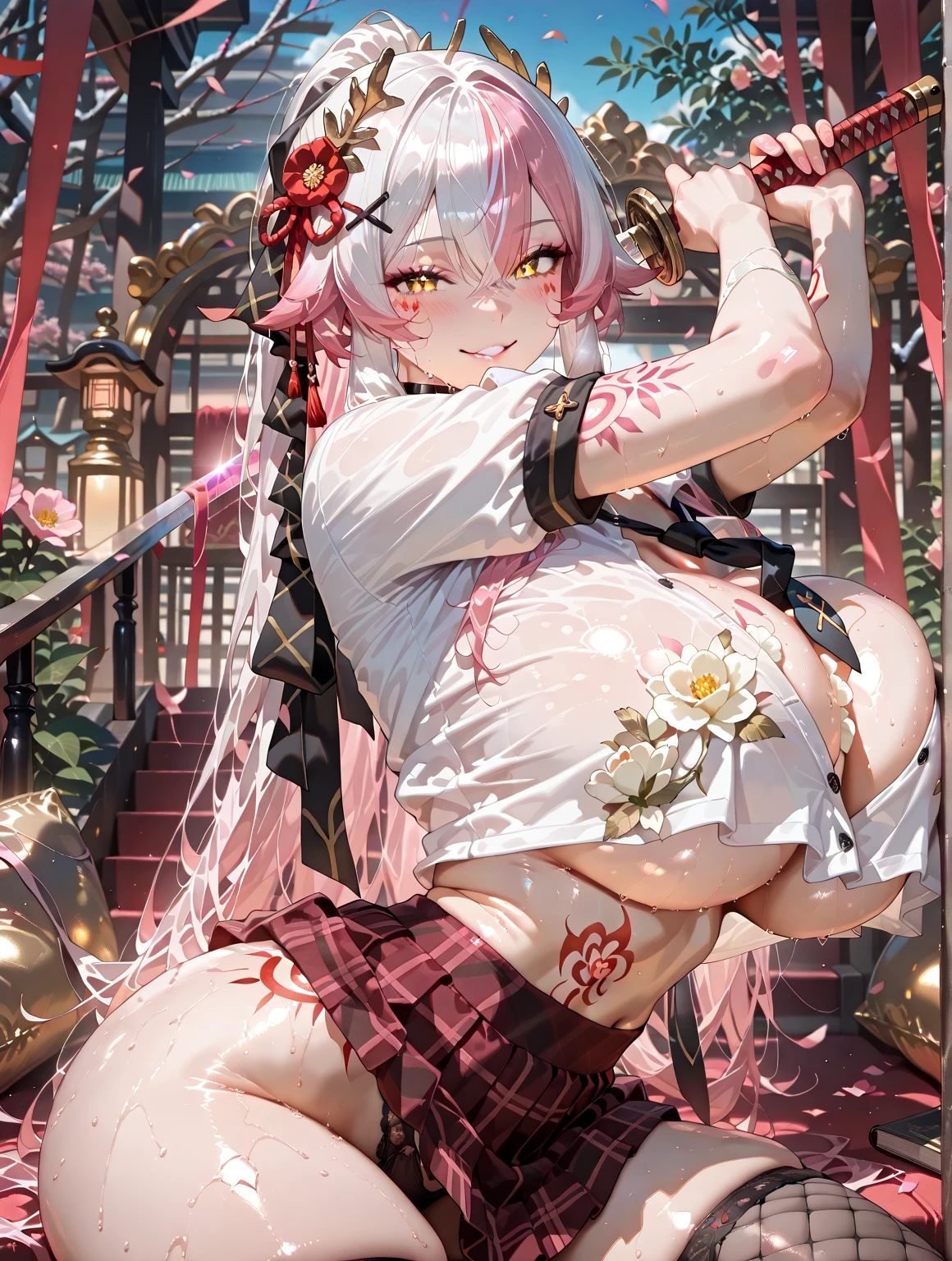(nsfw:1.5), (breast squeeze:1.5).(squatting, spread legs:1.8)、(open legs:1.8).(light purple.yellow.lightcyan.2tone hair:1.8).(huge breasts:1.9).(showoff breasts:1.5).(nsfw:1.5).(wet skin:1.8).(Cute older sister:1.8)、smile,冬のatmosphere、Clothing store、shopping、(Nipples are visible:1.8).(pink.gold. hair:1.8).(sexy swim onepiece t-back suit:1.4))、(purple t-back:1.5)1woman18歳、(how:1.8)、(Wet Skin:1.8) .(Shiny skin:1.9).for example: Rule of thirds composition, Beautiful sparkle, Romanticism, delicate design、The most beautiful々color, particle,kind, Magic Light美しい18歳、(Fox Ears:1.5)、Like Fujiko Mine、Beautiful Eyes、smile、atmosphere、Ocean、Dance vigorously、(( Cowboy Shot,))、Silver Hair、Sweat、、Big Breasts、art、Ultra-high resolution、Highest quality、masterpiece、kind, Magic Light(((Angle from directly below:1.8))), Beautiful details, 16K, Absurd, masterpiece, Very detailed, beautiful girl, ((Red sheer panties with detailed, shiny and feminine embroidered detailing:1.8)),(Detailed depiction of panties:1.5)