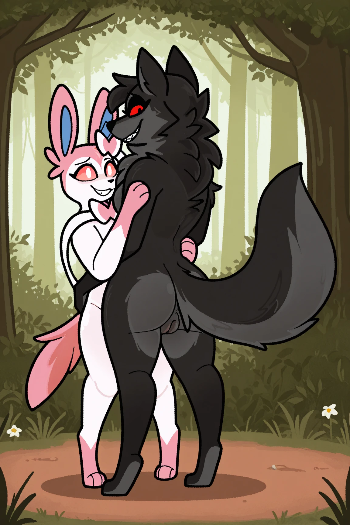 Duo, score_9,score_8_up,score_7_up, source_furry, (maid Marian, Anthro furry fox girl, wearing pink hood, brown eyes, tall and slender body, tail, bald, skinny body, small b cup breasts):1.4, indoors, naked, sex, doggystyle sex, she is on all fours, (rear view):1.5, she is getting fucked by a faceless human male, males face is cropped out, anal sex, he is fucking her asshole, she is gritting her teeth, ahegao, they are on a bed, ass focus