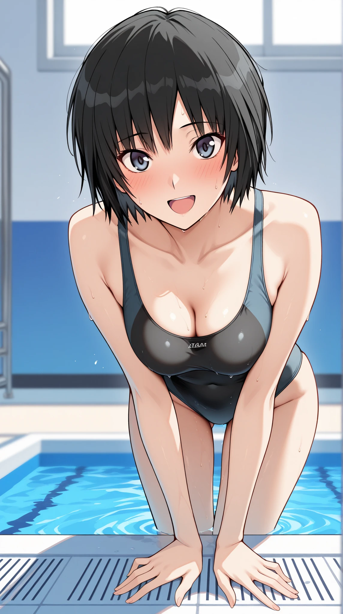 ai ananasaki, medium breasts, Competitive swimsuit, high leg,
BREAK 
full body view, full body shot, standing, leaning forward, arms behind back, open mouth, open the legs
BREAK
smile, blush
BREAK
Masterpiece, best quality, high resolution, 8K, official art, super resolution, extremely detailed and beautiful, extremely detailed, amazing and detailed, highly detailed beautiful girl, highly detailed face, highly detailed eyes, highly detailed skin, highly detailed fingers, highly detailed nose, very detailed mouth, perfect ???????
BREAK
(Majestic and beautiful illustrations), anime screencap, official style
BREAK
school pool, extremely detailed CG unity 16k, very fine 16KCG wallpapers