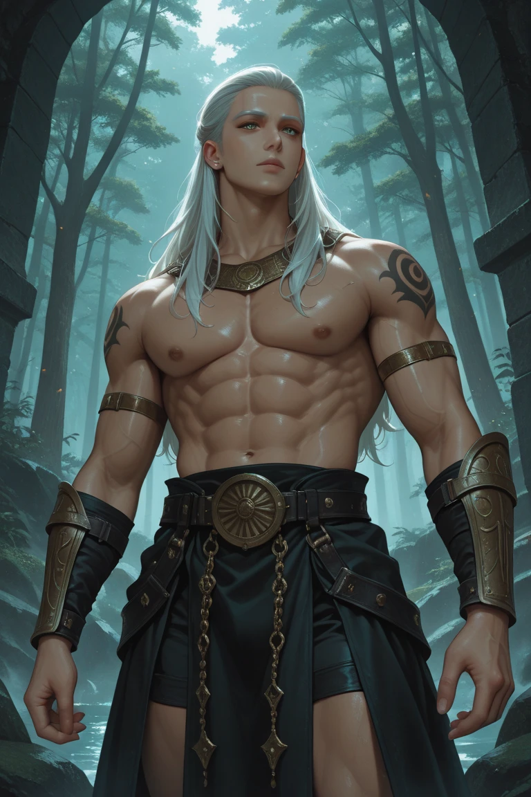 ultra-detailed, masterpiece, masterwork, high quality, best quality, hdr, (nature, night), posted on e621, (by f-r95), nsfw, male, solo, (white little body minotaur), dragon, (long silver hair, yellow eyes, white chubby body, roar), stylish pose, dynamic angle, (micropenis, foreskin, childpenis, perfect balls)