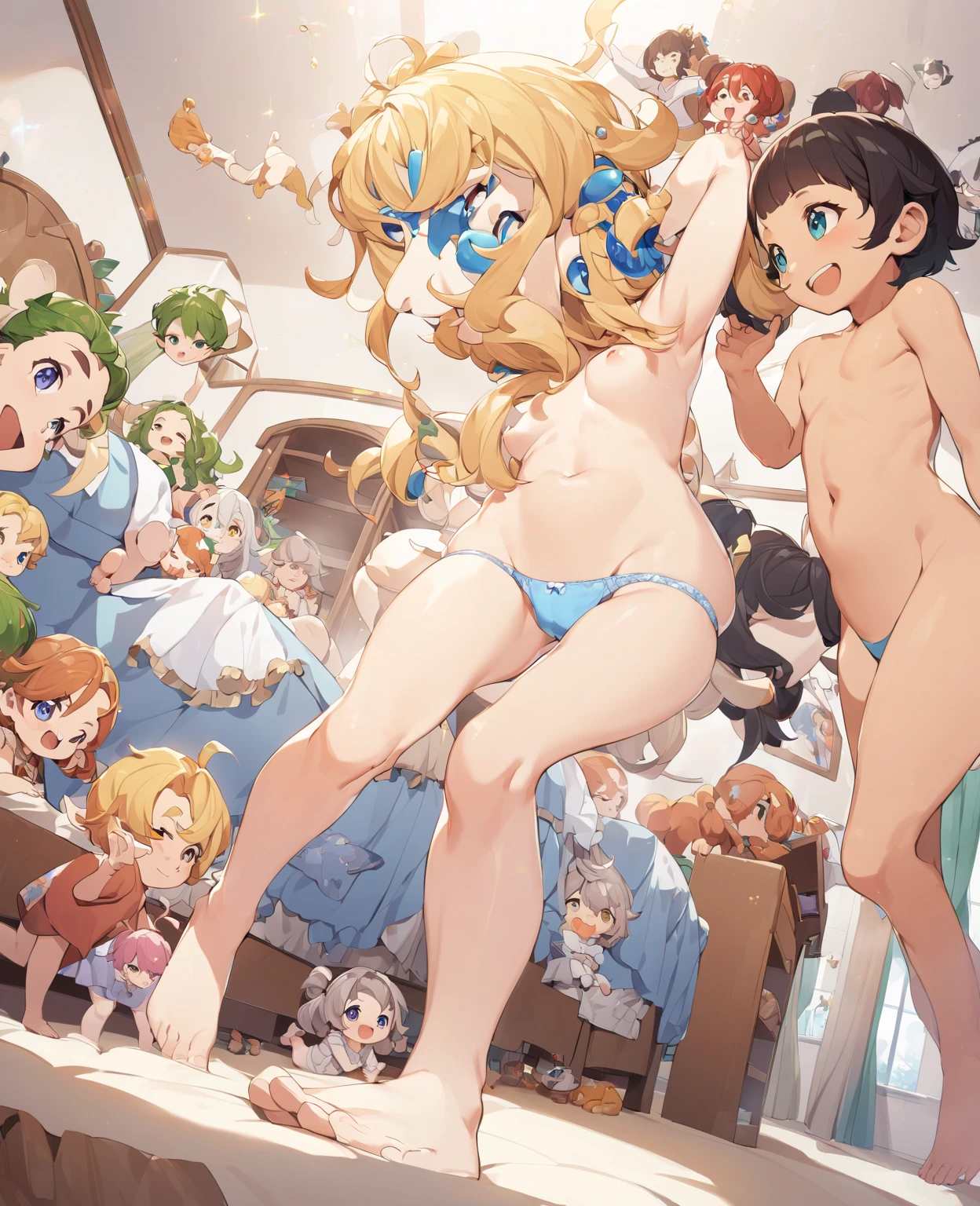 (Top quality illustrations:1.2), (Full color illustrations:1.9), (cute女の子:1.1), (Four Girls、Alongside), (School classroom)、(平行にAlongside立つ)、Commemorative photo、 (Four Girls、Non-virgin、17 years old、Mature、cute、Gal、Slightly smaller breasts、Slightly narrow waist、Ultra-detailed eyes:1.2)、high school girl、Prostitute、 Non-virgin、 Thighs Thighs、(((((nude)))))、(((Positive)))、Facing forward、Laughter、friend、Bold Pose、Sexy pose、Seduce your audience、Love your audience、(Black Hair、Blue Hair、Green Hair、Brown Hair、Pink hair、Red hair、Blonde)、(short hair、Mid-length hair、Semi-long hair)、Hair length、(Straight Hair、Wavy Hair、Curly Hair、Bobcut、Twin tails、ponytail)、(Good balance between face and body:1.2)、(Good balance of girl placement:1.3)、(Pose with penis in mouth:1.2)、