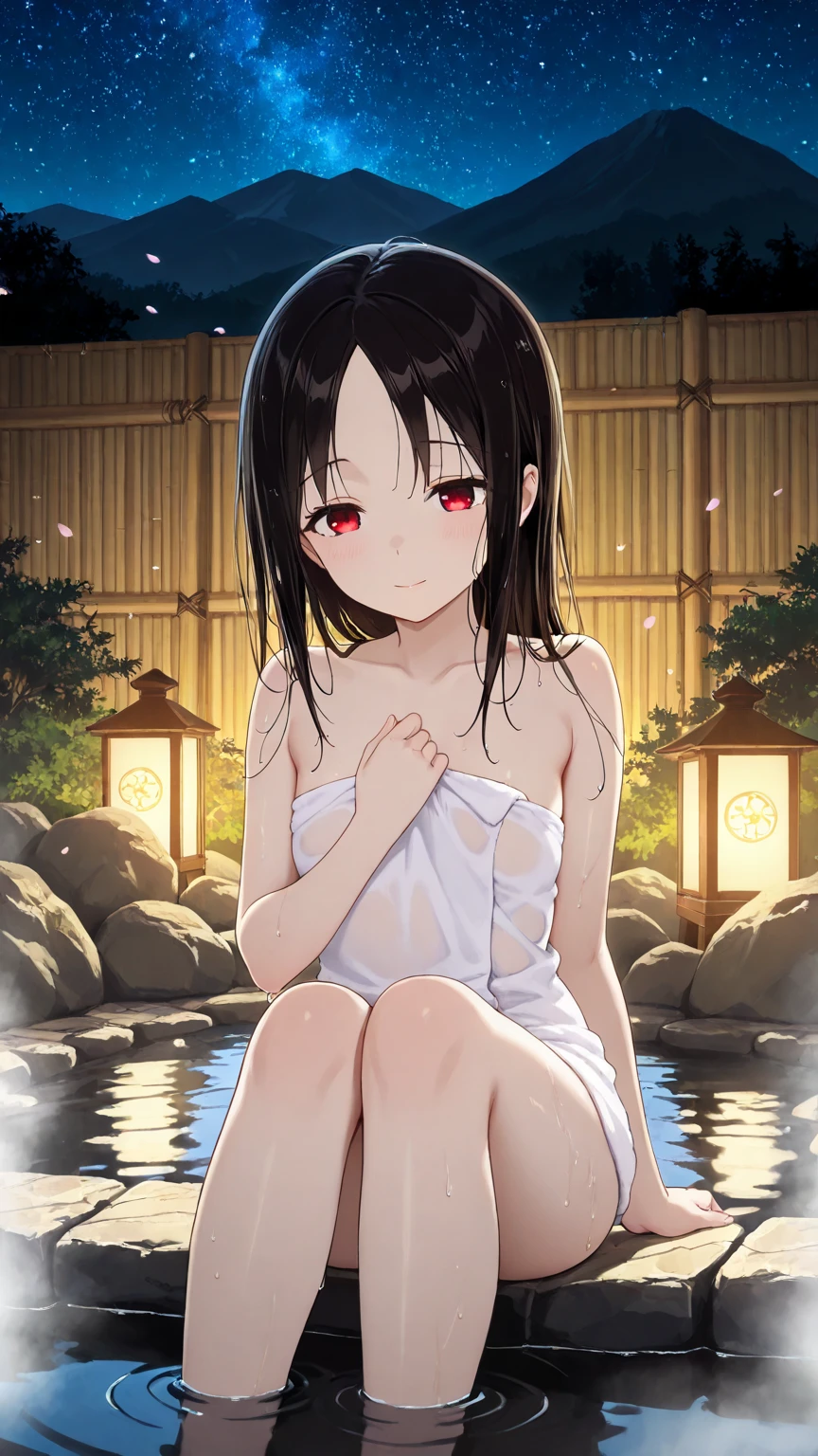(masterpiece、Highest quality)、(Japan favelas、Old and dirty hot spring town)、((Beautiful night view))、((Unhygienic and lifeless:1.4、石のstage))、((tits、Pussy、3 or more junior high school girls、Three or more pretty naked girls、smile、fun))、((Unsanitary and dim))、Shady Red Light District、shaved ice、Sale of drinks、(stage、Everyone is having fun bathing)、smile、Happy schoolchildren、Perfect Anatomy