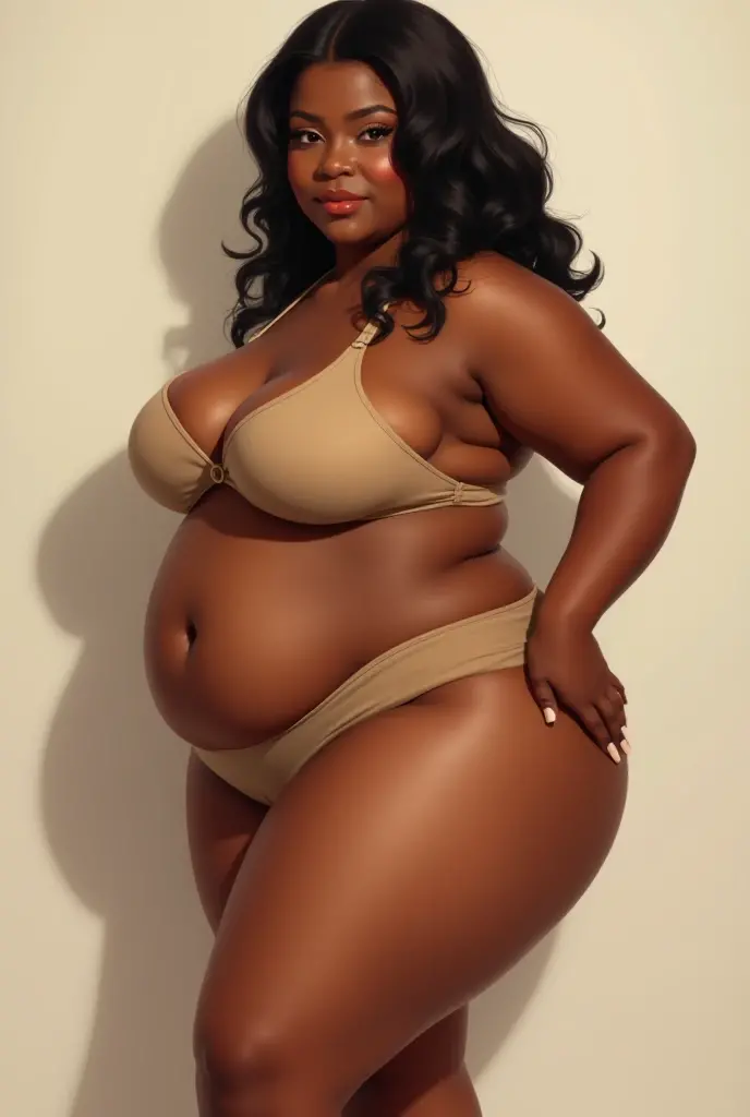 Plus size model without abdominal fat