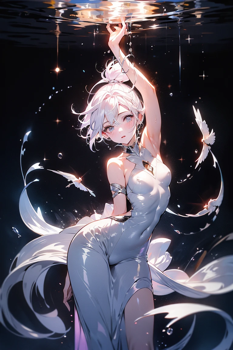 Pure white woman，Very sexy，Dancing，