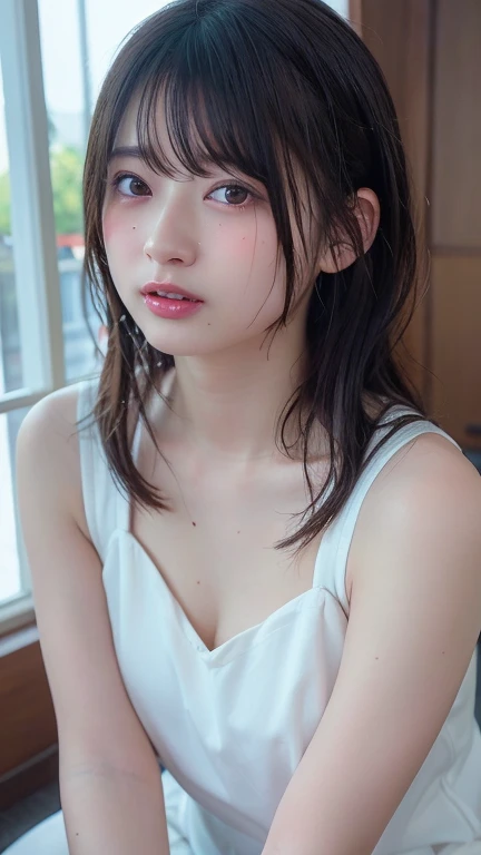 (masterpiece、Highest quality、Very detailed)、髪の色は深いDark brownです、Soft Waves、
(Skin is smooth、Lightly reflects light、Healthy shine)、(eyeはアーモンド型です、eye:Dark brown)、Long eyelashes、Flexible curls、Each one is clearly visible、Thin eyeliner、Natural eyelash shadow)、(Natural pink cheeks)、(Thick lips、smile)(Japanese 、Glamorous Body)、(See-through lingerie:1.55)、(inseam length:1.22)、(Beach:2.11、彼女の全身と表情に注eyeしてください)、(((eyeのハイライトと肌のディテール、Realistic details)))