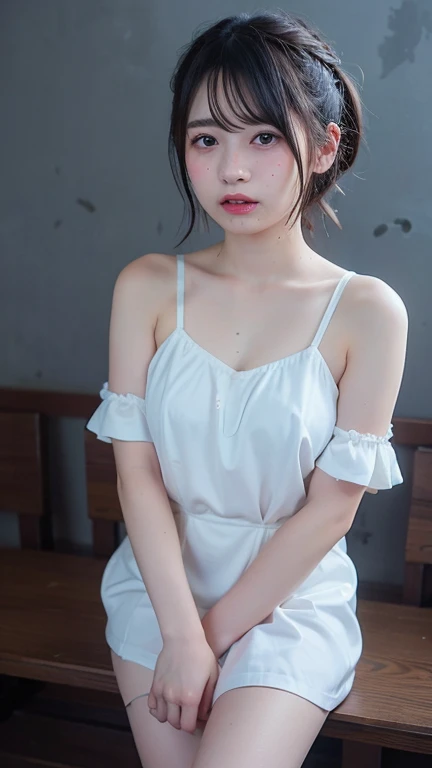 High resolution、High resolution、In 8K、real live action、生photographgraphy、highest quality、masterpiece、超High resolution、生photograph、beautiful、beautiful、pieces fly、((Obscene content))、For adults、charm of 、confused、((((Japanese elementary school student))))、japanese girl、((8-year-old))、((round face))、((thick eyebrows))、((cute baby face))、white skin、Physical examination of adolescents、short neck、small breasts、knees、 thin thighs、alone、whole body、very nice、、(((flat chest))、 ((Ubic area))、(my pussy is)、Are sleeping、((anatomically correct))、（realistic：1.37）、photon mapping、reality、radio city、Physically based rendering、depth of field rally background、photograph、(((Japanese junior idol)))、sparkling eyes、glossy lips、too bright natural light、shining sun、too bright sunlight、(((((8-year-old)))))、(((private part)))、超High resolutionで,cute smile, cinematic lighting,quiet atmosphere、beautiful細かいディテール,highly detailed eyes and face、ultra wide angle shooting、(((white camisole)))、open your legs、your thighs are open、show offっこ、show off、((private part))、(my pussy is)、(((private part)))、(my pussy is)、((twin tails))