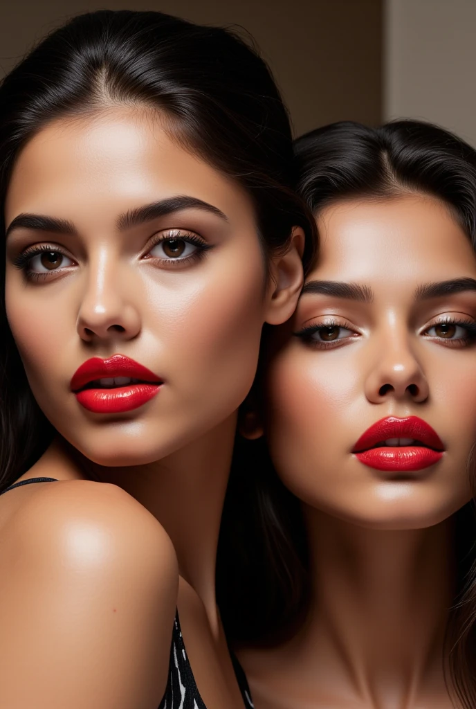 One girl, in an evening dress, in an upscale restaurant, posing sexily, makeup, red lipstick, Ultra detailed face, ultra detailed eyes, ultra detailed clothes, realistic body, beautiful face, intricate details, ultra detailed skin, ultra realistic photo, ultra realistic lighting, HDR