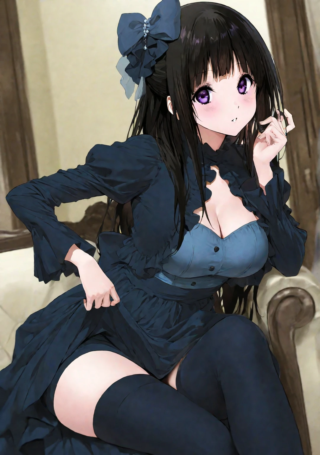 capelet,blue capelet,dress,blue dress,frills,long sleeves,thigh boots,cross-laced footwear,(white footwear:1.2),<lora:Ðавине ÑÑиÑен(lawine,long hair,french braid,blunt bangs,medium breasts(blue capelet,blue dress,frills,long sleeves,thigh boots,cross-laced footwear,(white footwear):0.7>, lawine,long hair,french braid,blunt bangs,medium breasts, <lora:ÐозмÑÑение поднÑÑие Ñбки и ÑÑÑÑики(glaring, angry, dress lift, sundress, panties, from below, lifted by self,_Ð_from behind, ass,):1>glaring, angry, dress lift, sundress, panties, from below, lifted by self <lora:yutamix-extra-twinkle:0.5> masterpiece, best quality, yutamix-extra-twinkle, anime style, anime colors,detailed anime,animeHD, anime eyes, bigger eyes, high quality anime, large anime pupils, 1girl (in full growth), best quality, masterpiece, ultra-detailed, high quality,perfect anatomy, (perfect full body), (detailed full body), good eyes, perfect face, pretty face,(beautiful and aesthetic:1.2),beautiful eyes, anime eyes, detailed eyes,Exquisite visuals, high-definition,, Best Boobs, (((nipples))), (pussy), (takes off clothes) <lora:ÐÑомежноÑÑÑ ÐºÐ¸Ñка(Pussy):0.5>, skirt lift, blush, stomach, clothes lift, (no bra), underboob,lifted by self