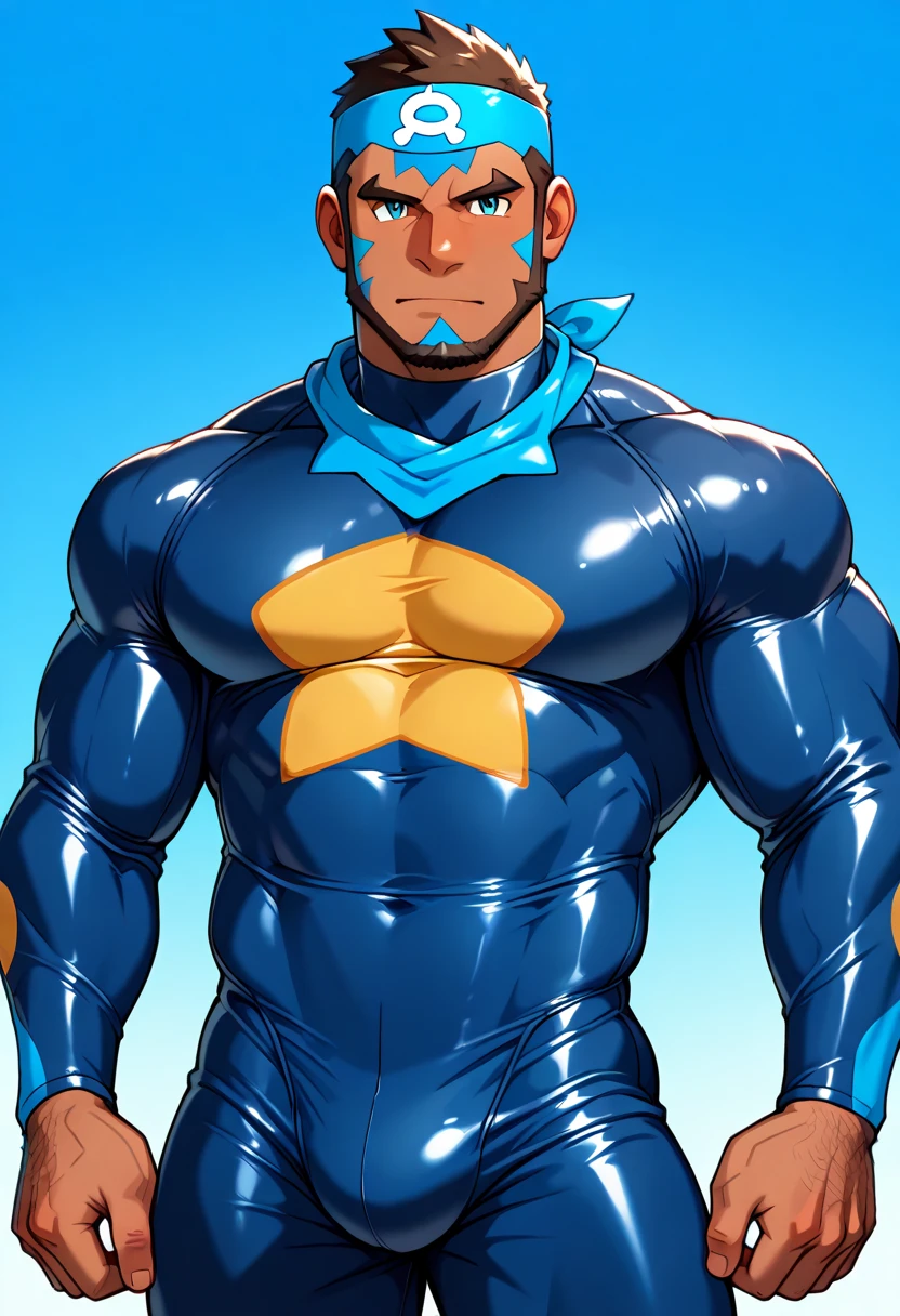 Desert Oasis,Huge muscles,Huge penis,Boy wearing a blue helmet,Hero Suit