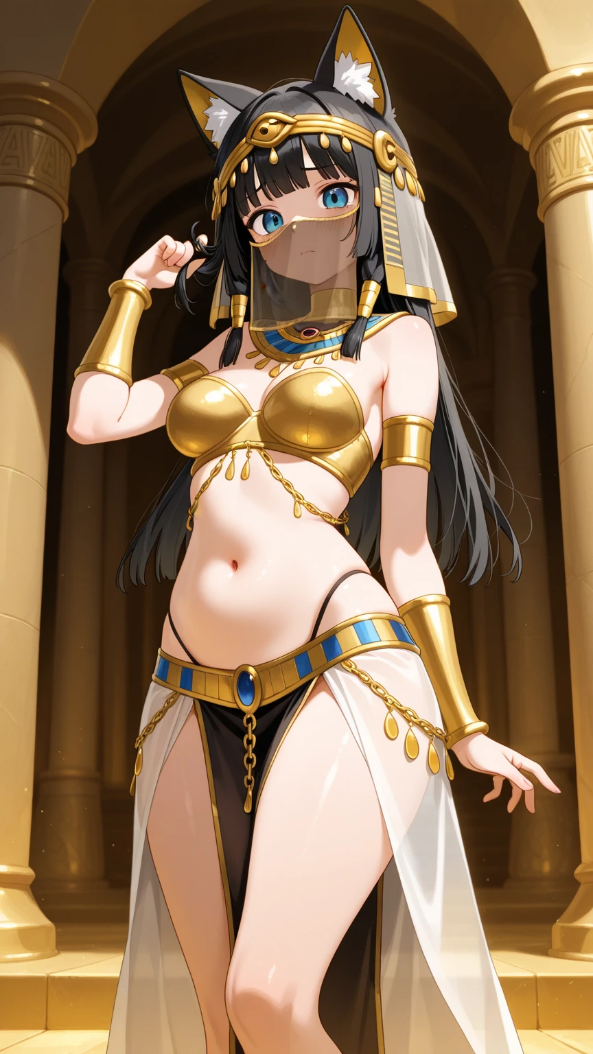 ((Best quality, 8k, Masterpiece :1.3)), ((cleopatra, beautiful cleopatra, egyptian princess, gorgeous woman, egyptian, gorgeous beautiful woman, perfect figure :1.2, Slender abs :1.2, tiny waist, (Dark brown hair, round breasts :1.1), wearing an egyptian crown, egyptian makeup,:1.3, very detailed clothes:1.2), sharp focus, (award-winning photograph:1.2),