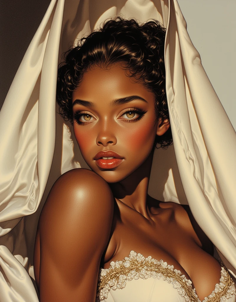 une feMMe allongée sur un canapé avec la bouche ouverte et la langue sortie et une couverture sur le sol derrière elle, alex gris, M, une peinture de la Renaissance, harleM renaissance 1garçon, 1fille, is, brown-hair, yeux ferMés, CoMMent, fellation, hetero, oral, jupe crayon, penis, realistic, jupe double pipe, deux feMMes, lick with tongue