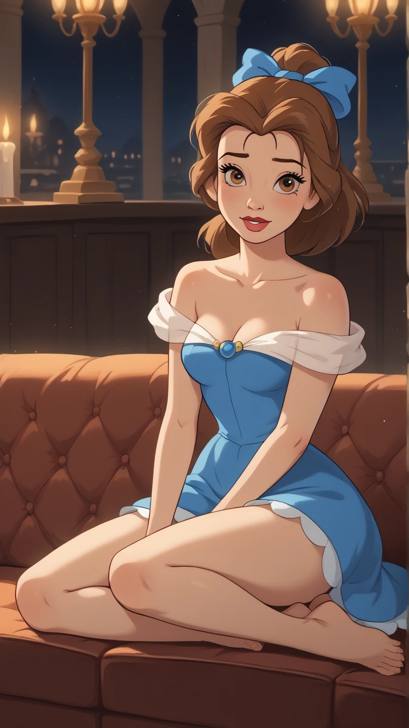 masterpiece, best quality, highres, anniehughes, green eyes, brown hair, red lips, sailor fuku uniform, cleavage, <lora:anniehughes:0.7>