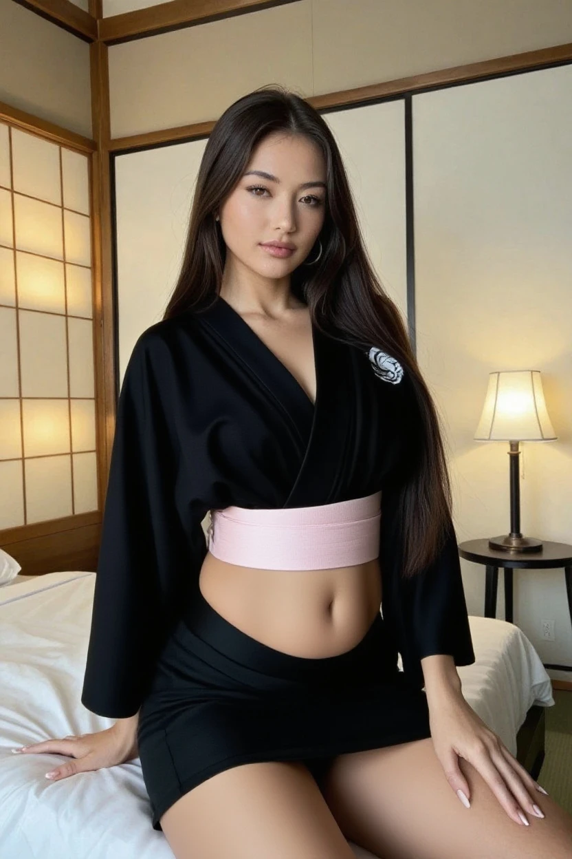 In this fascinating scene, our 21-year-old American influencer radiates her charm as she immerses herself in a different activity at an exclusive event. Her presence is always dazzling, showing her versatility and grace at every moment.

This time, we find her in Japan. Dressed in an elegant kimono, our influencer demonstrates that style can be a form of self-expression. She wears a uniquely designed kimono, with flowing cuts and creative details that enhance her silhouette with contemporary elegance. Paired with minimalist shoes and delicate accessories, her look is a sophisticated and avant-garde style statement. 🎨👗

As she immerses herself in her work, her blonde hair cascades over her shoulders, adding a touch of softness to her image. Her makeup highlights the luminosity of her face and the freshness of her complexion, complementing her focused and passionate expression.

The atmosphere of the artistic session is full of creativity and emotion, with each stroke capturing the unique essence of our influencer and her inimitable style. Through the lens of the ultra-realistic 8K professional cinema camera, every moment of this scene is captured with stunning clarity, highlighting the grace and elegance of our style muse in all its facets.