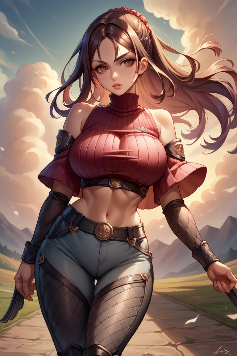 masterpiece, best quality,1girl,young girl,brown eyes,long hair,happy smile,shiny skin,(nice leg line:1.3),thin waist,huge breasts,
BREAK
Cyclops bodyguard, Tower shield, Club, Cave, Loyalty, Strength, Vigilance
BREAK
around crowd:1.1,depth of field,looking at viewer,from above,upper body