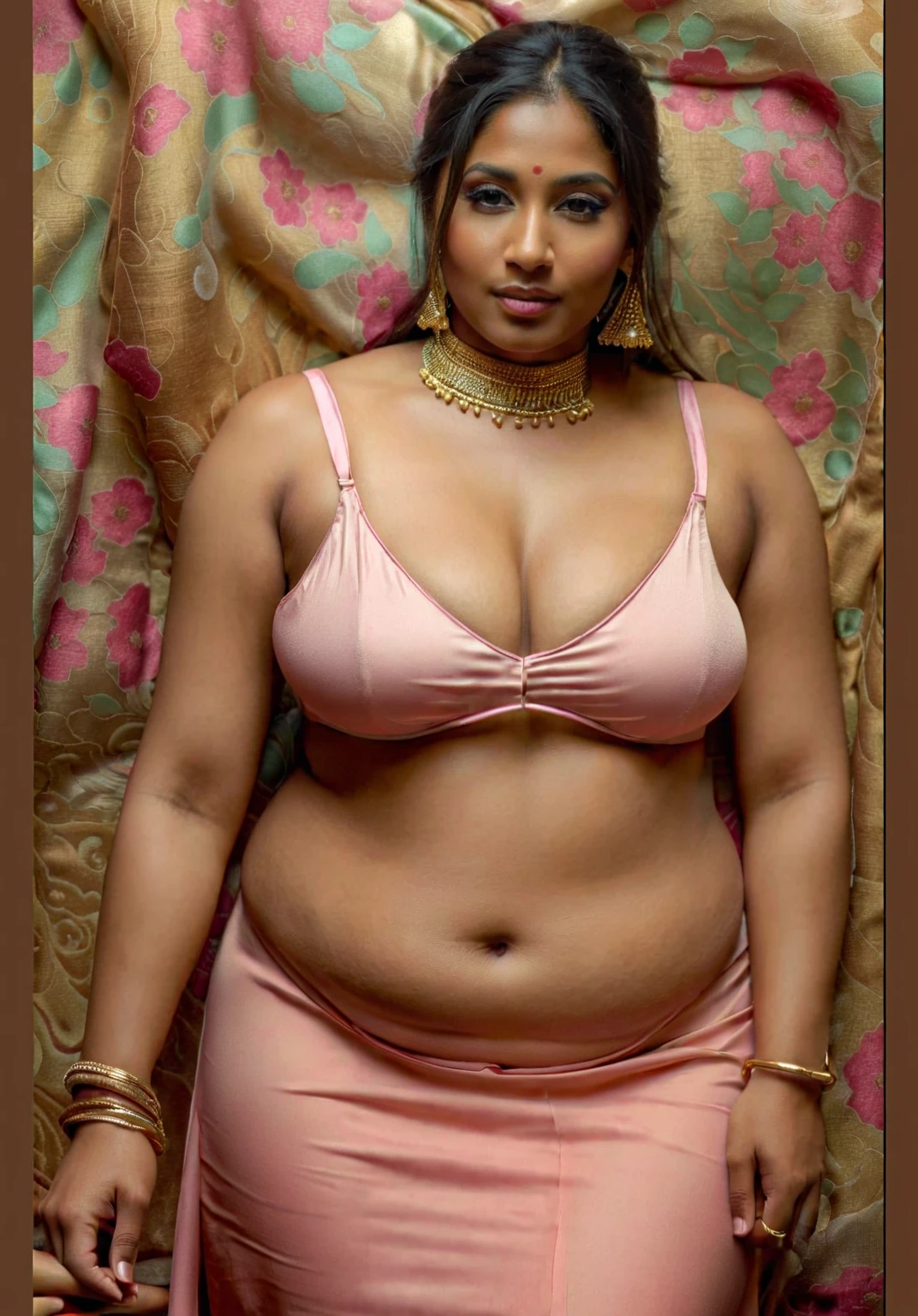Looks like Sandeepa Dhar, thick heavy figure milf mature Indian woman, mommy figure, desi aunty, a photo portrait of a beautiful girl 50 years old Woman, desi indian aunty, hot aunty, hot desi indian bhabhi, curvy thick aunty, mature thick fleshy woman, sexy navel folds, fleshy arms, fleshy thick figure, heavy figure, attractive figure, enchantress, desi sexy aunty, bulky figure, fleshy figure, curvy hot mommy figure, fleshy figure, with curls, styled black hair, dramatic light, Rembrandt lighting scheme, bust shot,top quality editorial photograph, skin texture, skin pores, chocolate skin, high quality skin, top quality photography, professional photography, professional retouching, insane detailing, warm moody tones, modern clothes, highly detailed armpits, chocolaty beauty, spicy bold shoot, deep juicy navel, sexy navel folds, seductress, sensually appealing, highly detailed skin texture, chocolate skin tone, dark brown Moody tones,